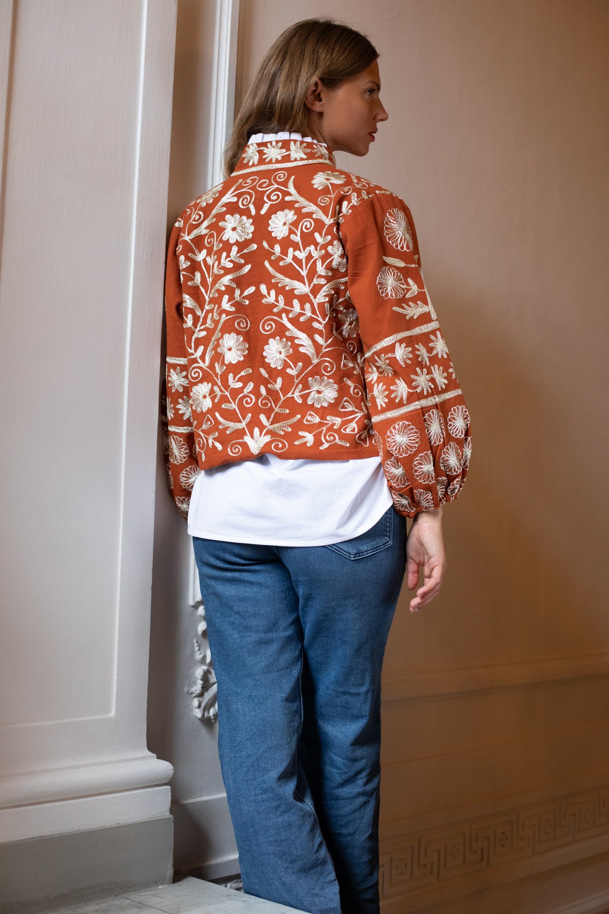 Suzani Blouson Jacket | Terracotta
