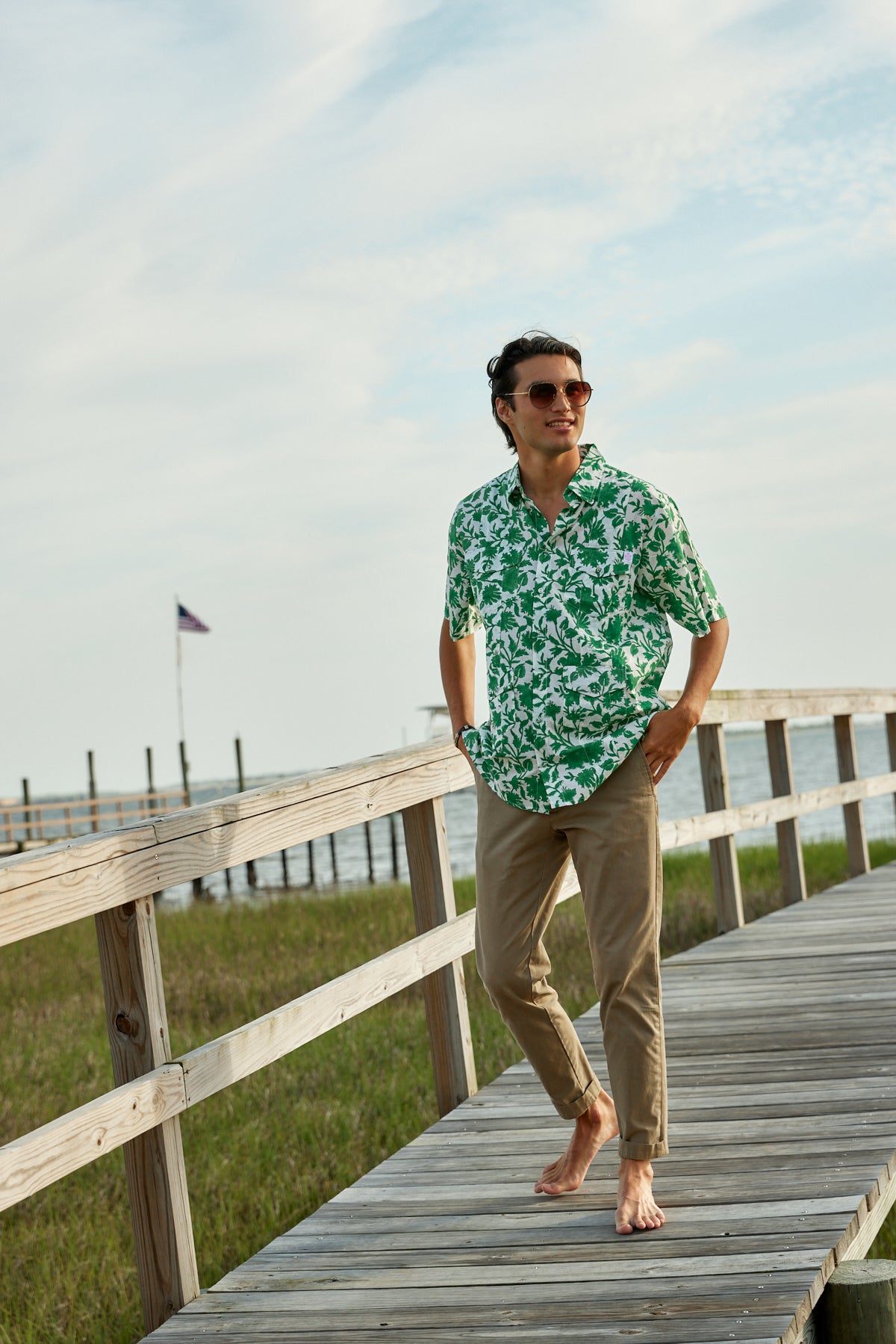 Camisa SS Cabaña | Lirio vintage verde kelly
