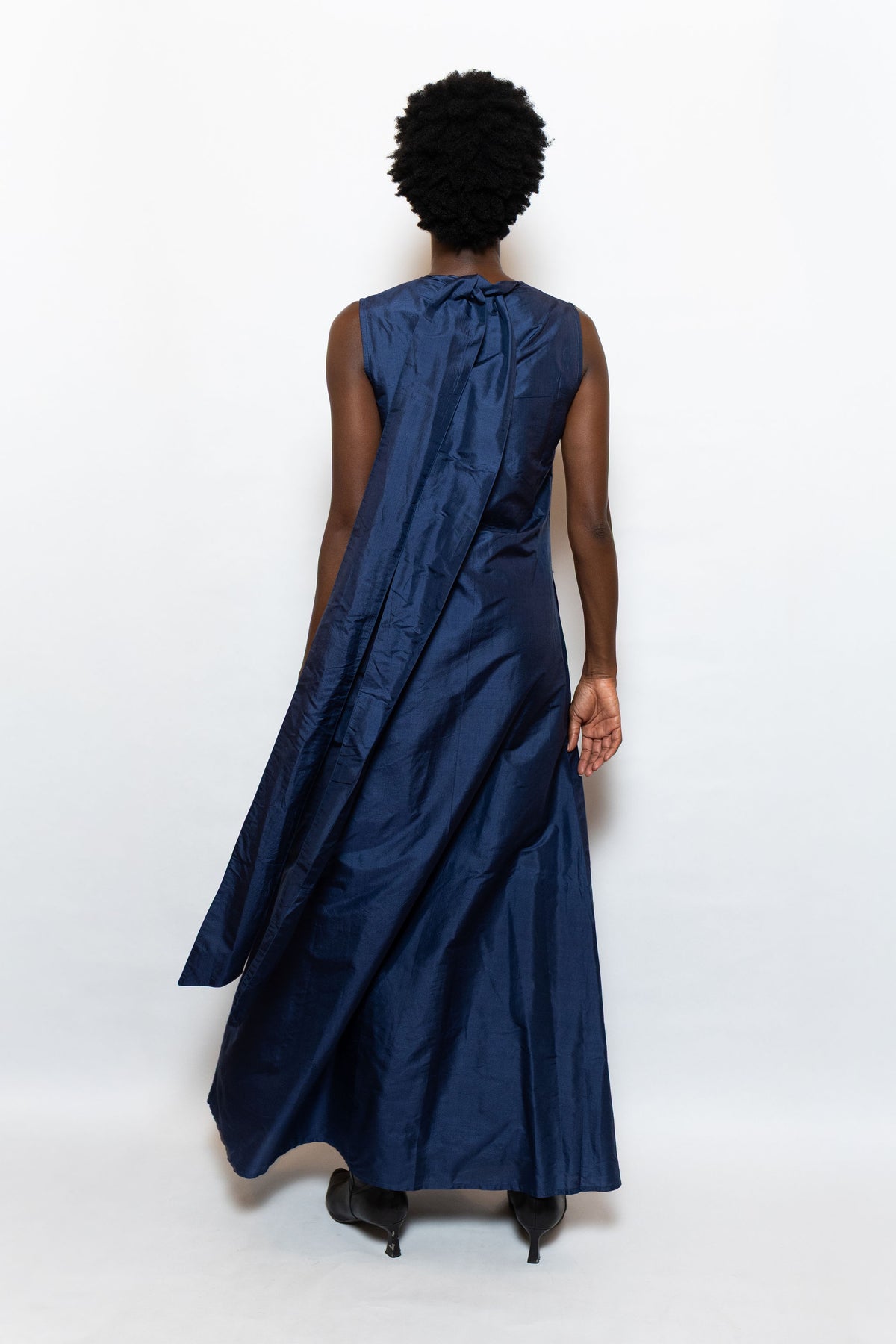 Tibi Dress | Navy Silk Taffeta