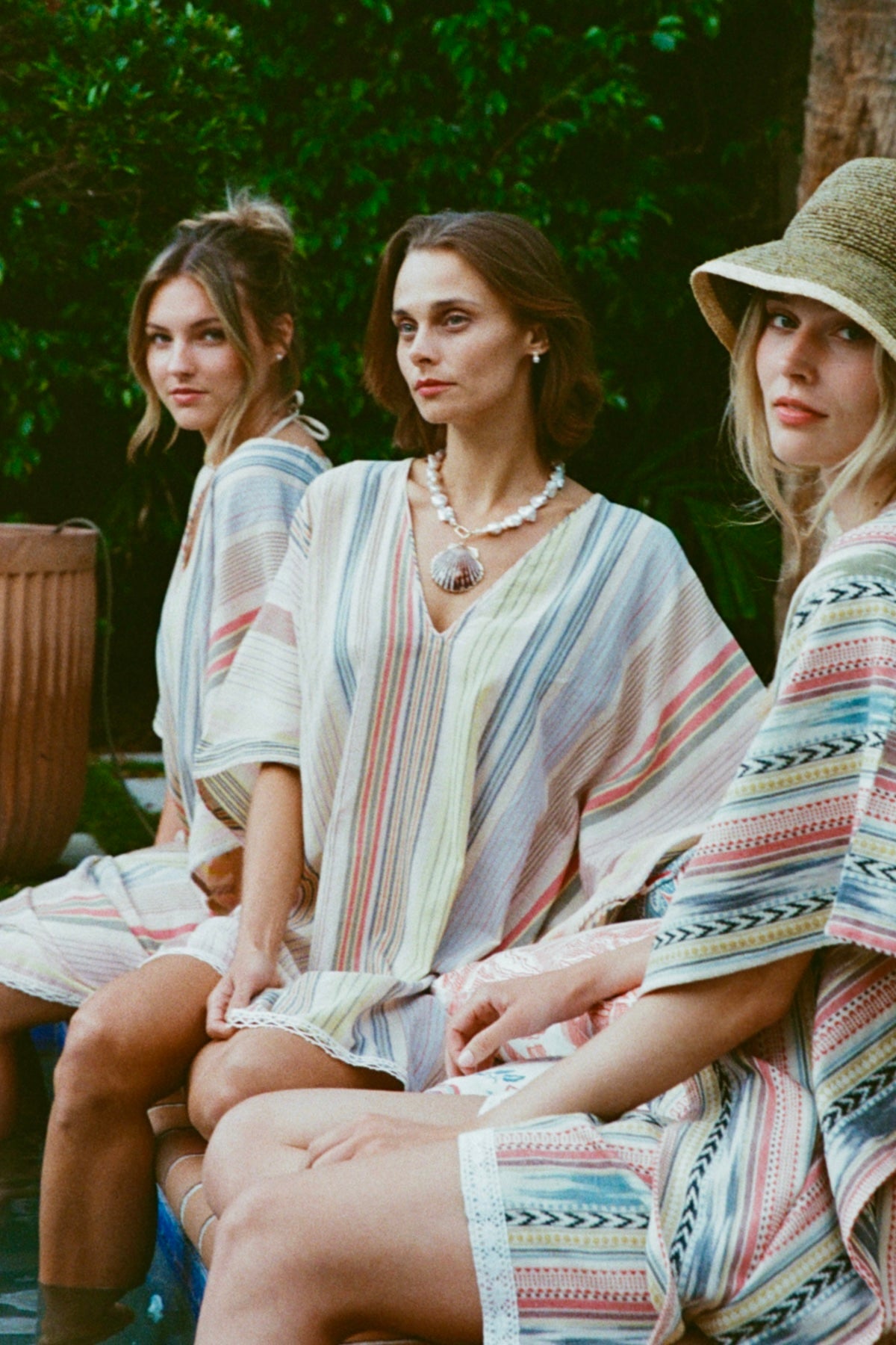 V-Neck Beach Kaftan Short | Nantucket “Nauti” Stripe