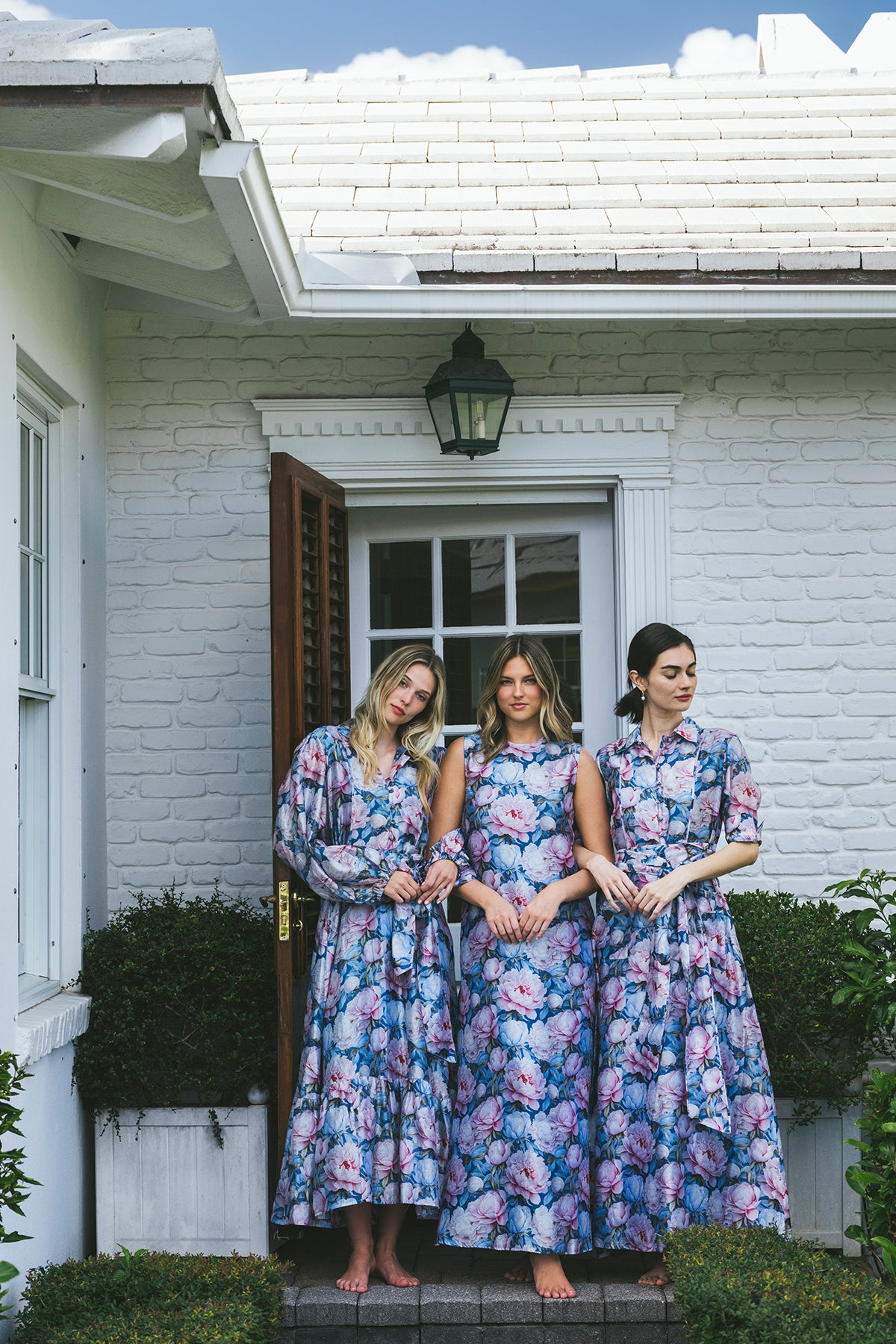 SUE SARTOR Flounce Maxi | Delft Heirloom Rose Silk