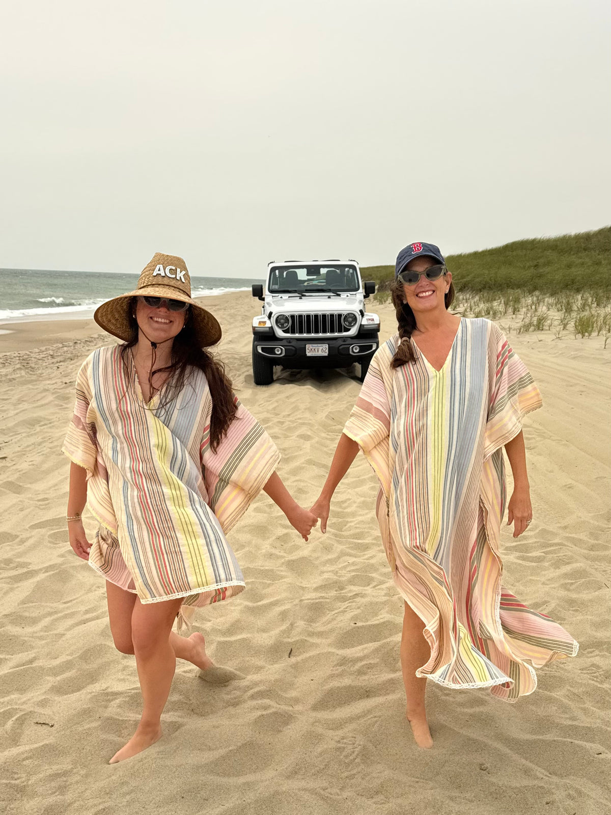 V-Neck Beach Kaftan Short | Nantucket “Nauti” Stripe
