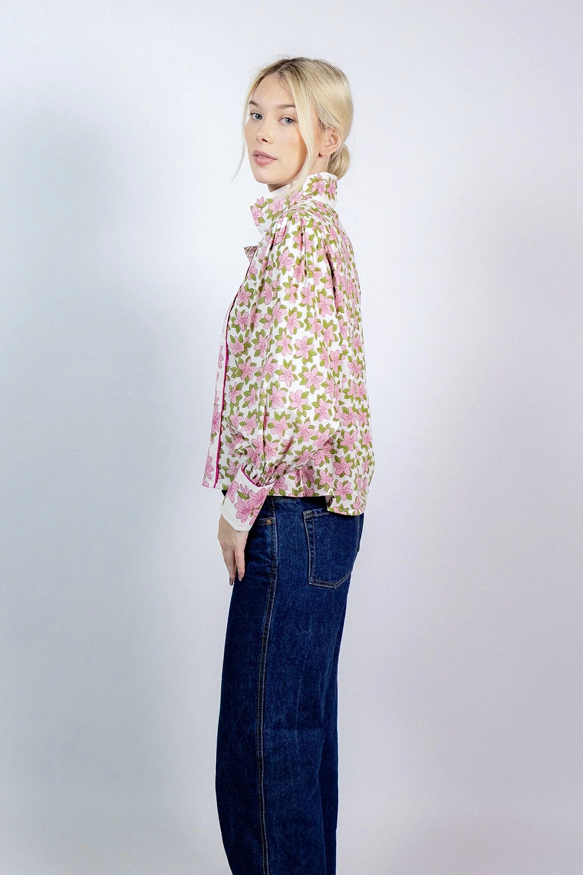 Boxy Balloon Sleeve Top | Pink Azalea