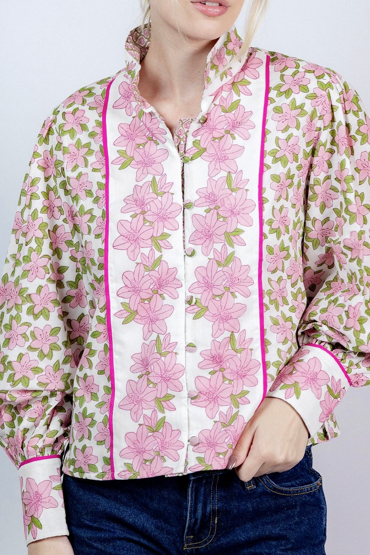 Boxy Balloon Sleeve Top | Pink Azalea