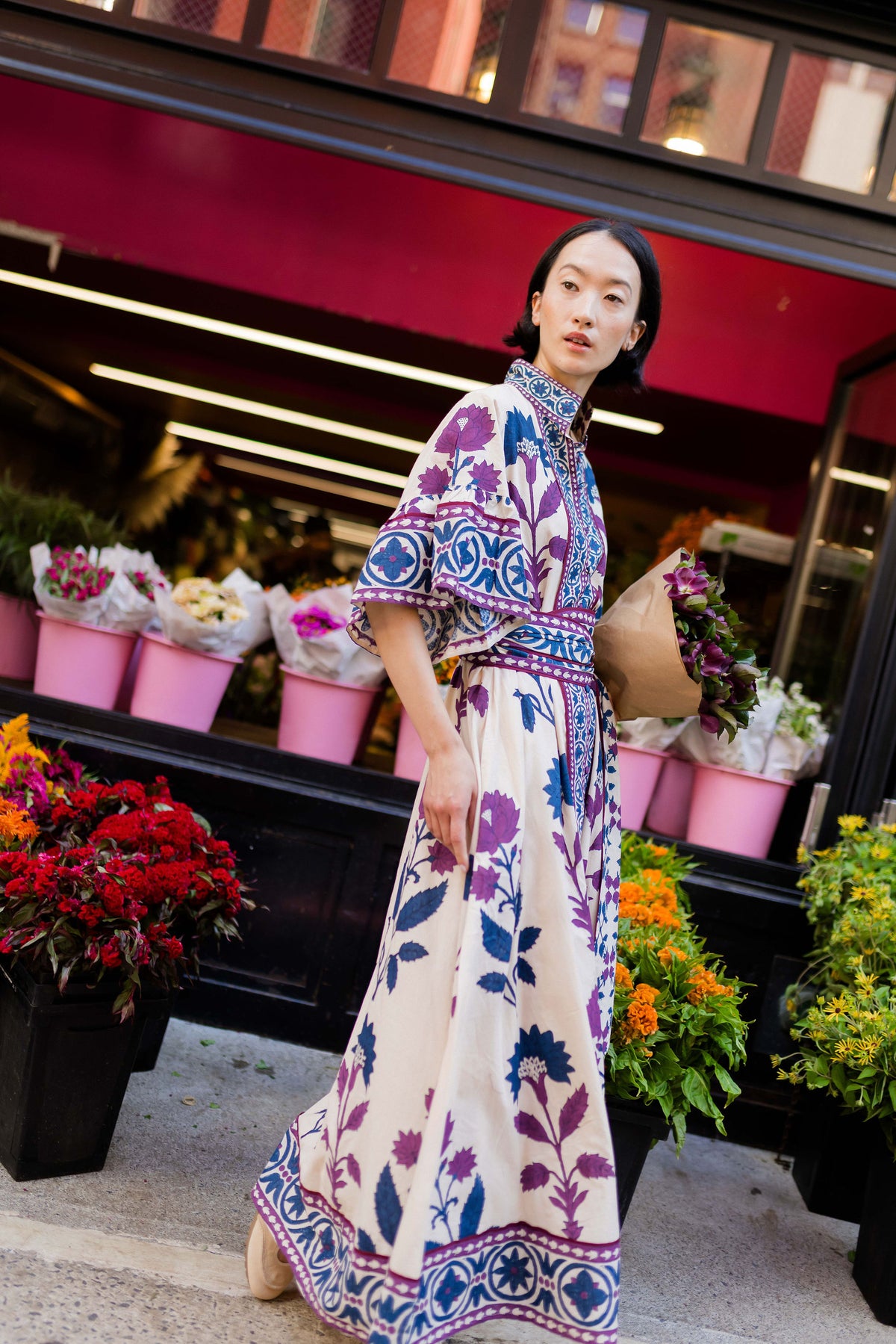 Palladio Kaftan | Mulberry/Navy Dahlia