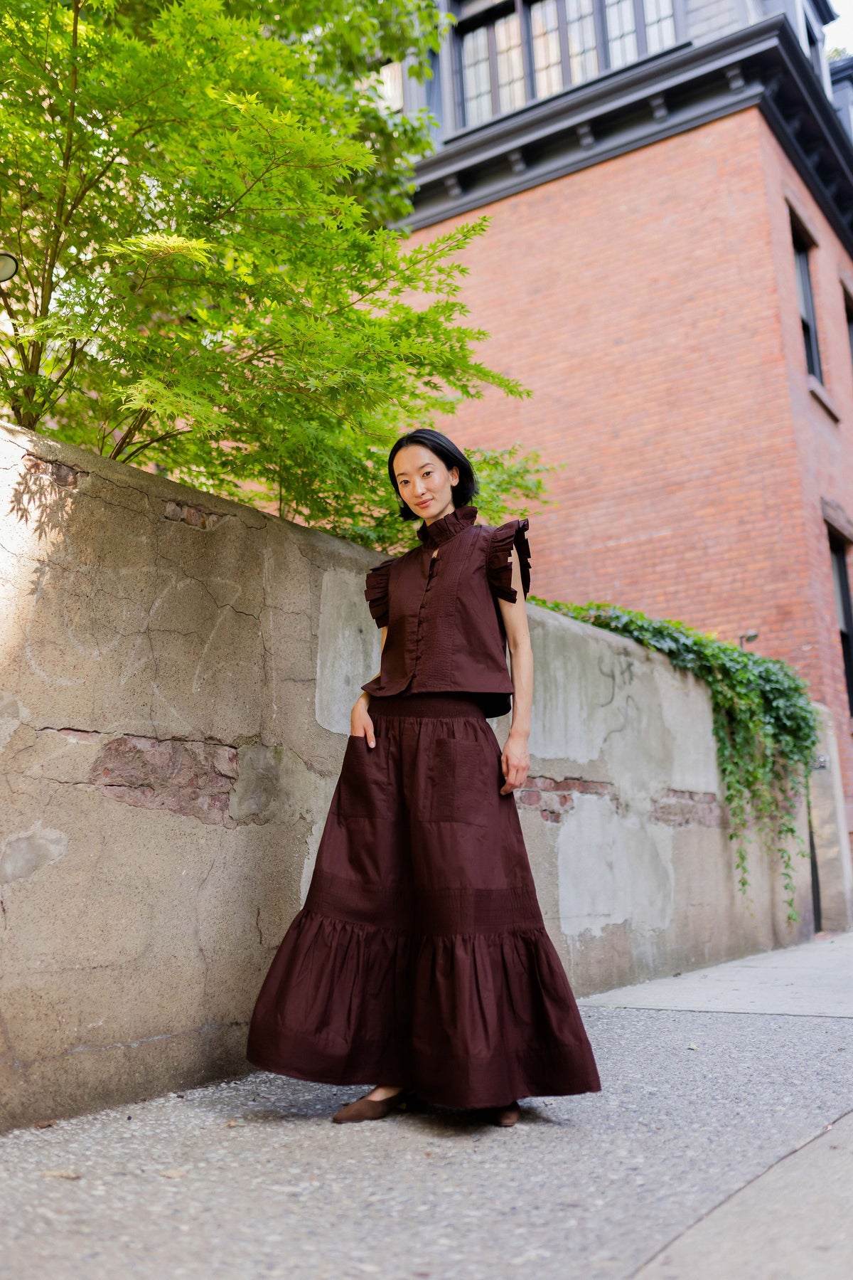 Fairfield Top | Chocolate Brown Cotton