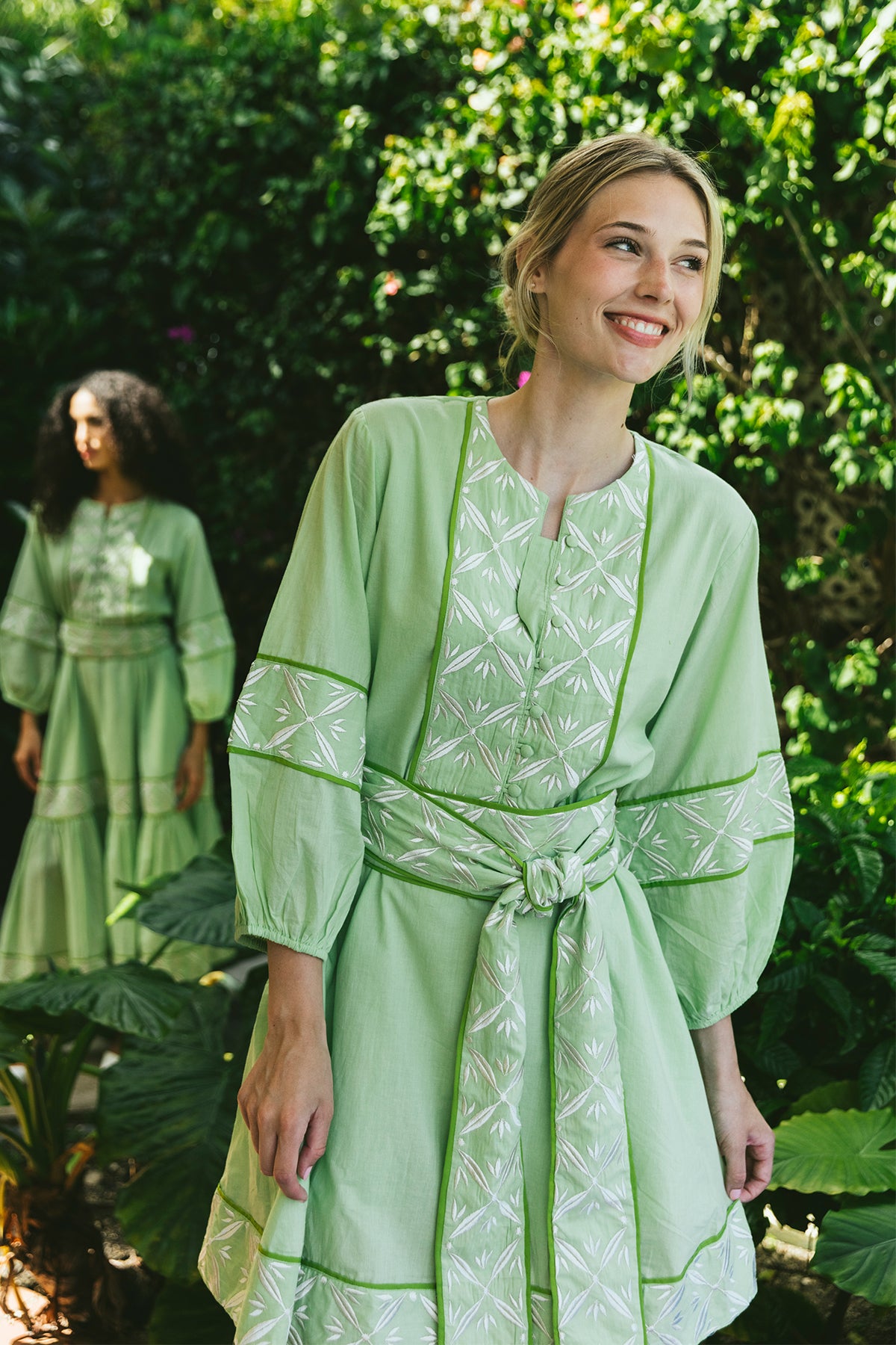 Jewel Neck SUE SARTOR Flounce Mini | Provence Embroidery