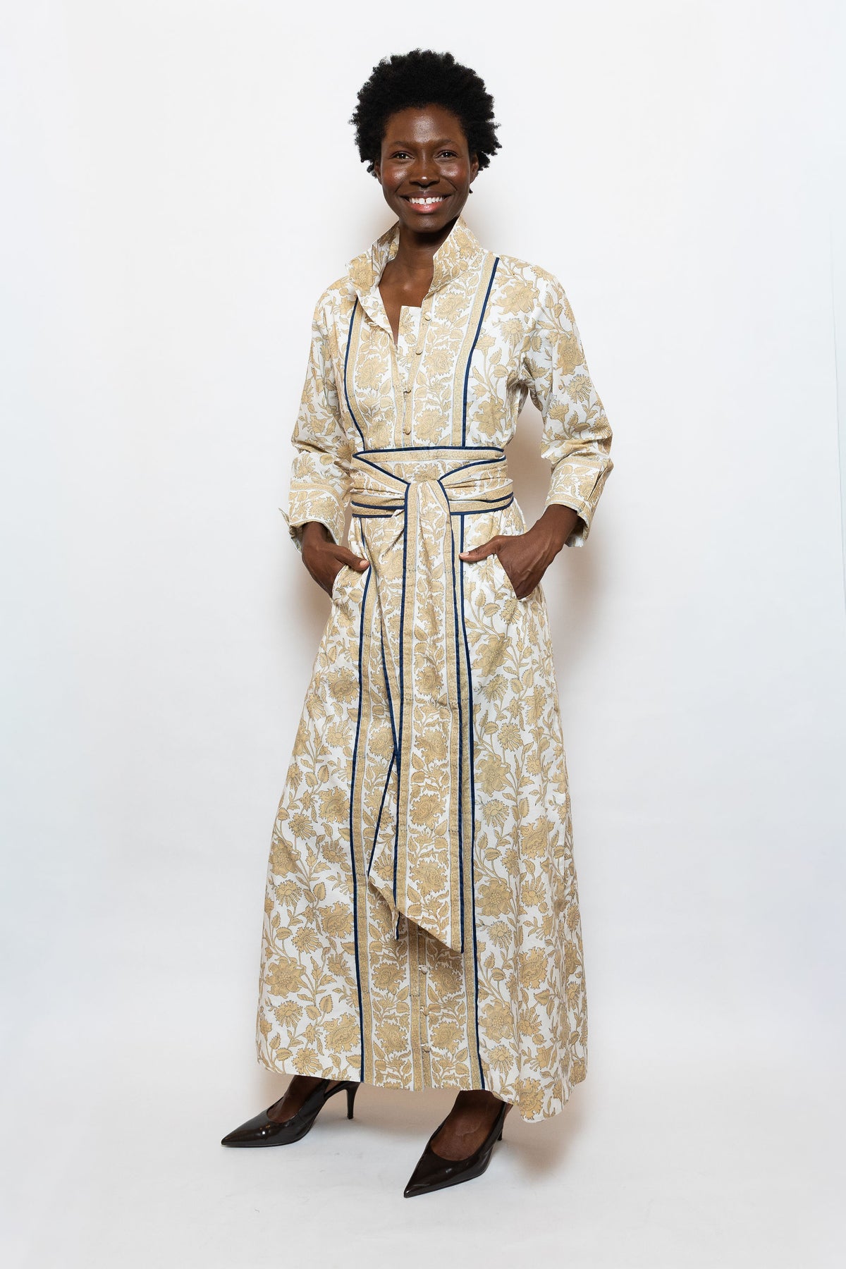 Marrakech Kaftan | Chino/Navy Vintage Lily