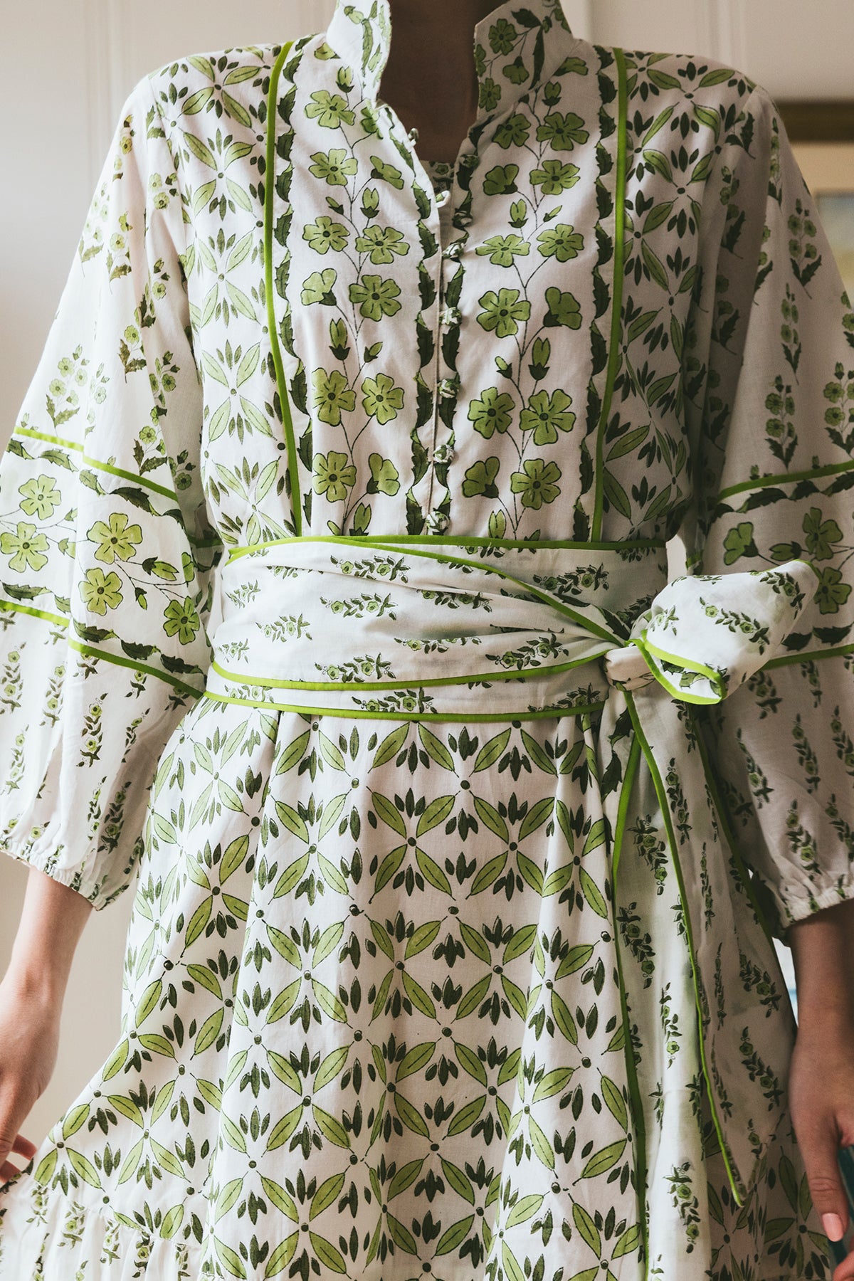 SUE SARTOR Flounce | Chartreuse/Sage Provence