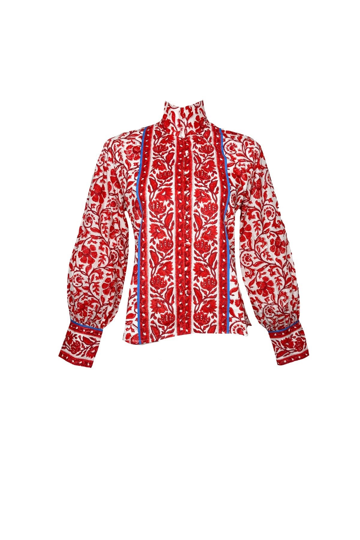 Boxy Balloon Sleeve Top | Cherry Victorian Frieze