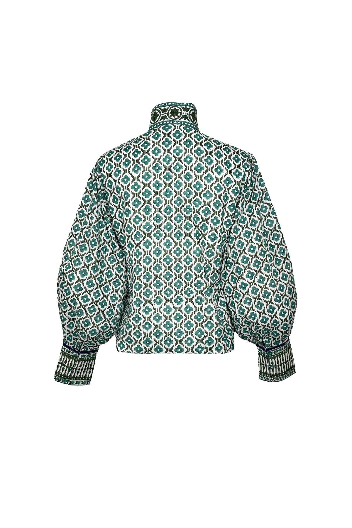 Boxy Balloon Sleeve Top | Verdigris Fiore