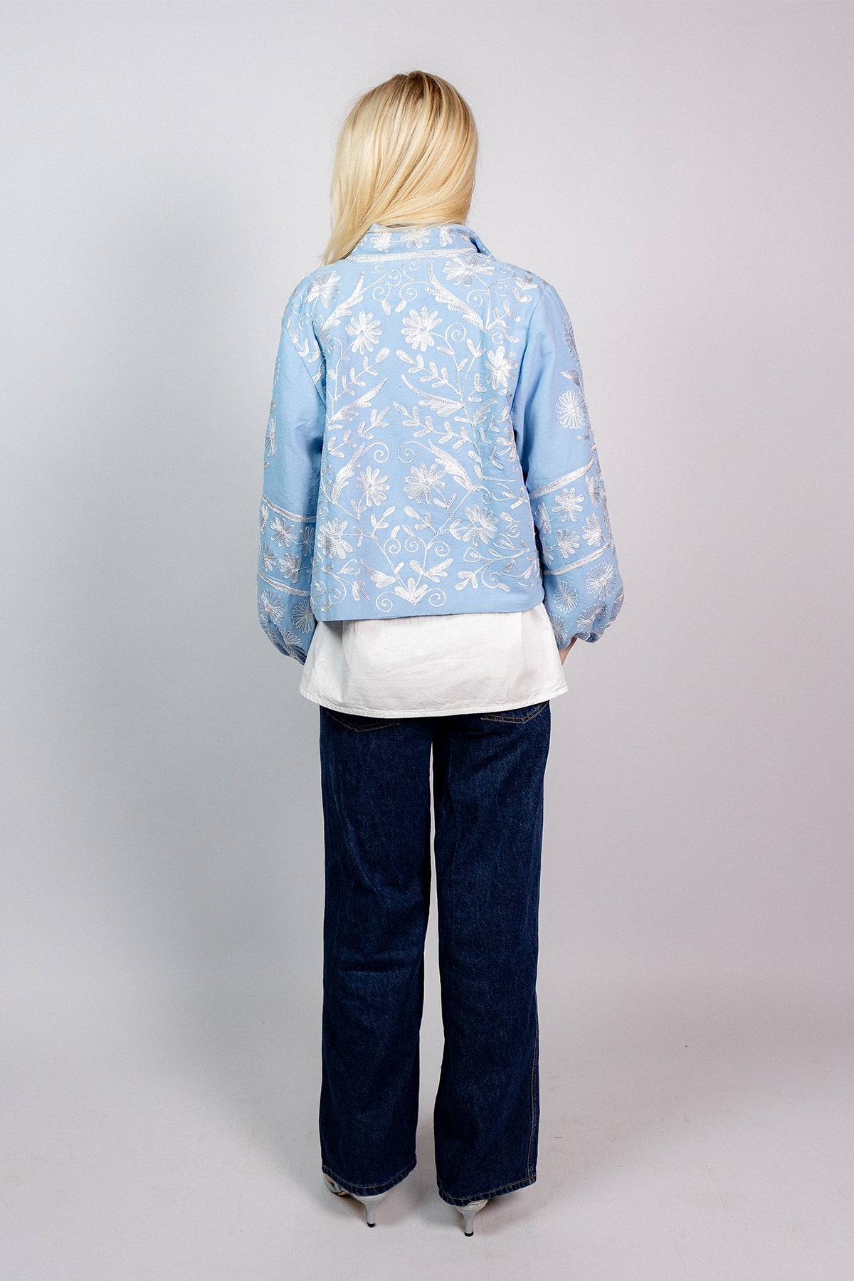 Suzani Blouson Jacket | Baby Blue