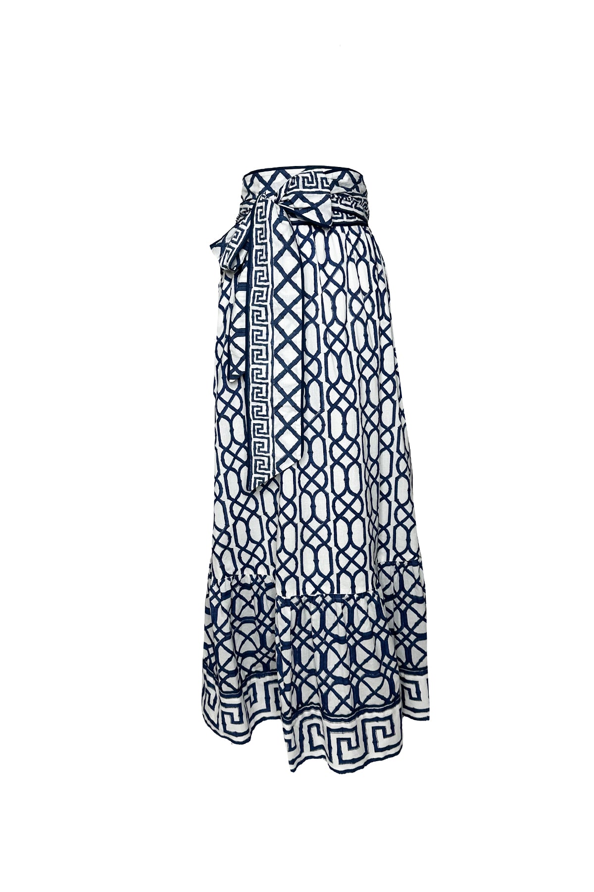 SUE SARTOR Flounce Skirt | Navy Bamboo