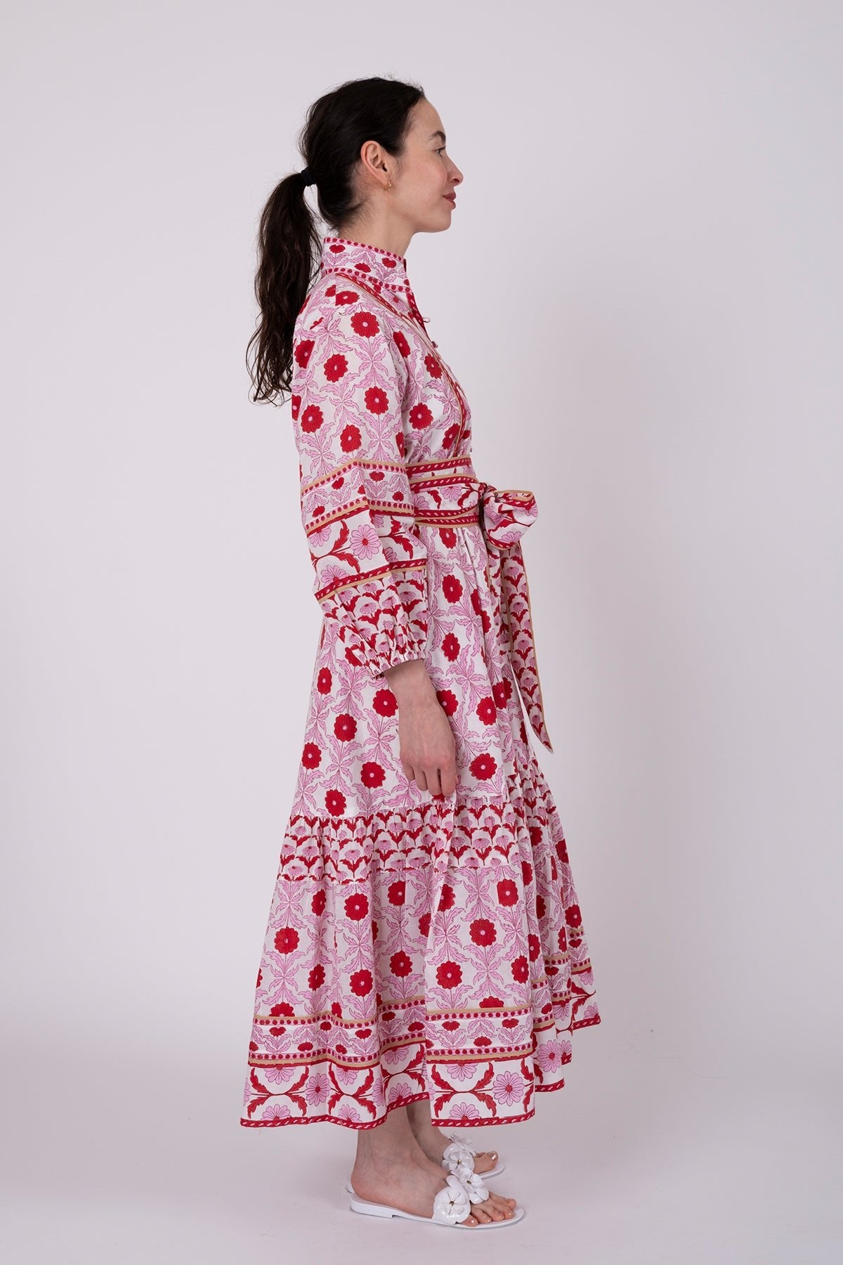SUE SARTOR Flounce | Red/Blush Cosmos
