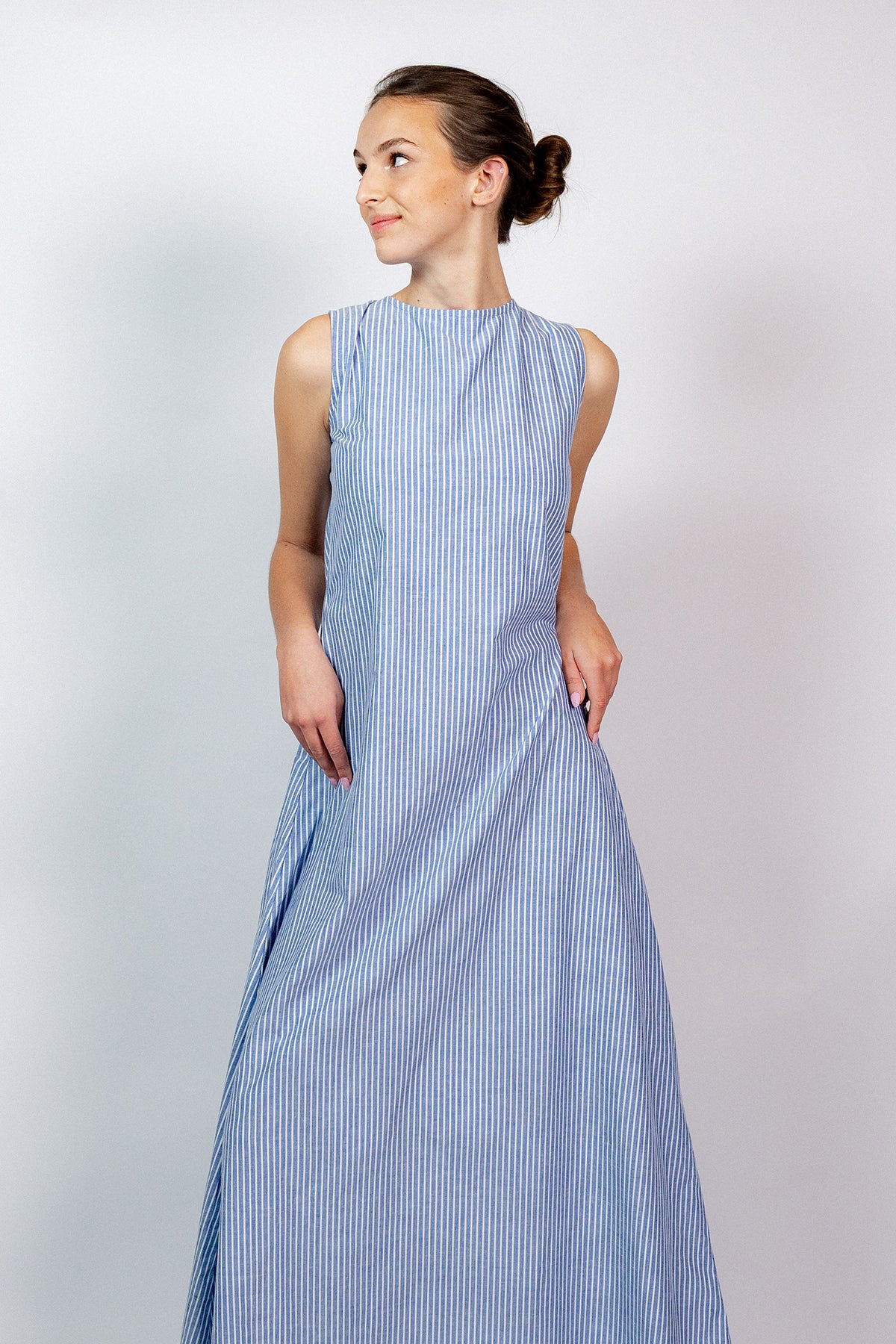 Tibi Dress | Blue/Pink Pinstripe