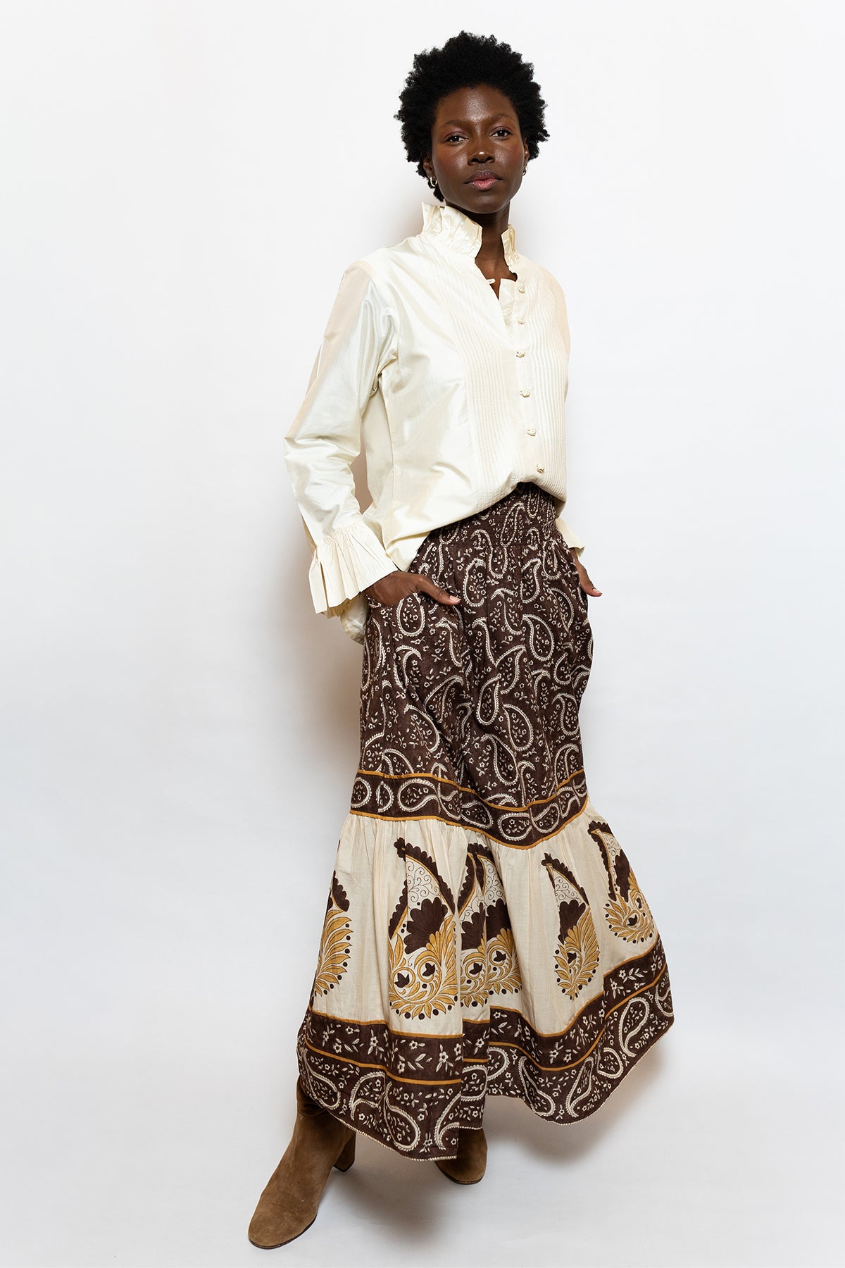 Montalcino Tunic | Ivory Silk Taffeta