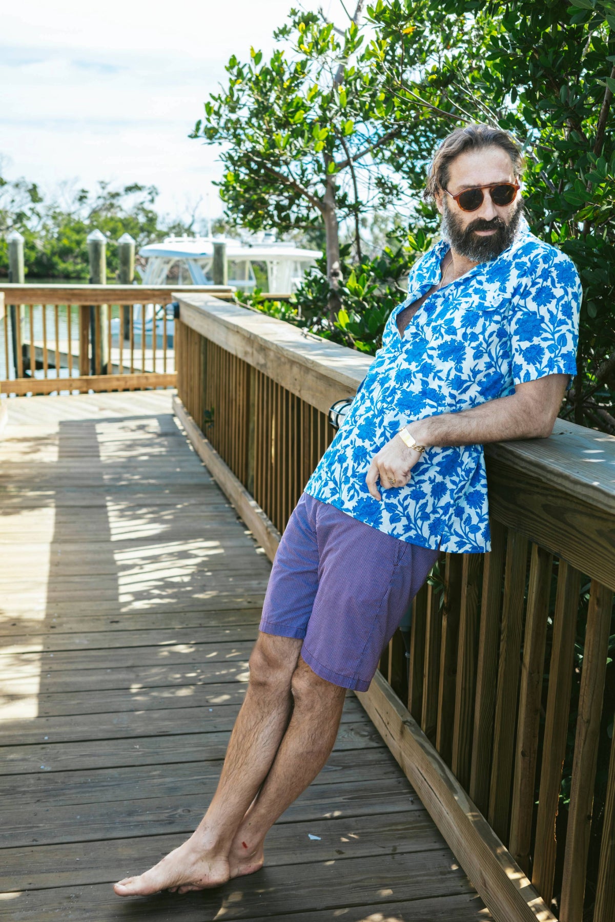 SS Cabana Shirt | Capri Blue Vintage Lily