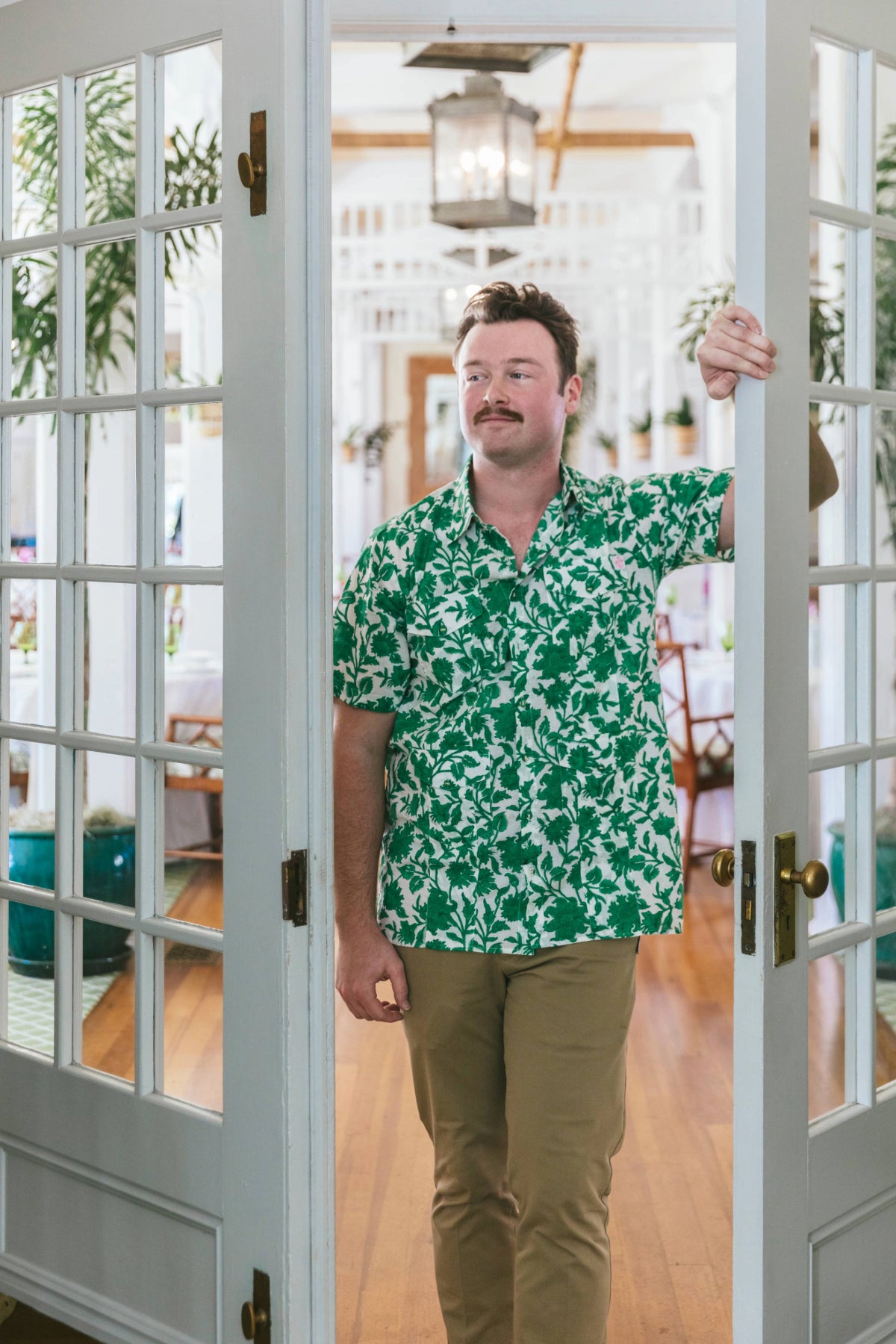 Camisa SS Cabaña | Lirio vintage verde kelly