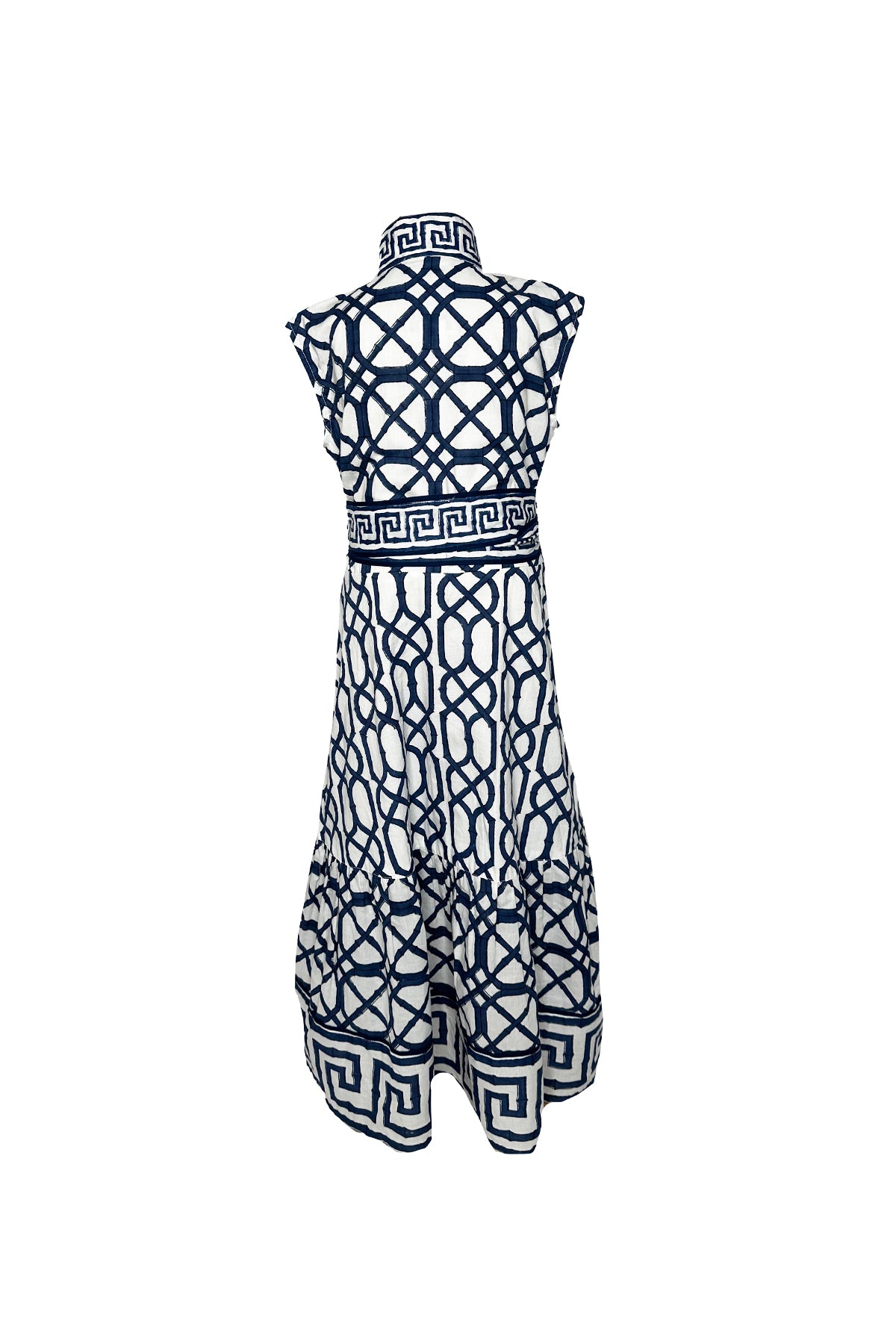 Little Girl’s Sleeveless SUE SARTOR Flounce | Navy Bamboo