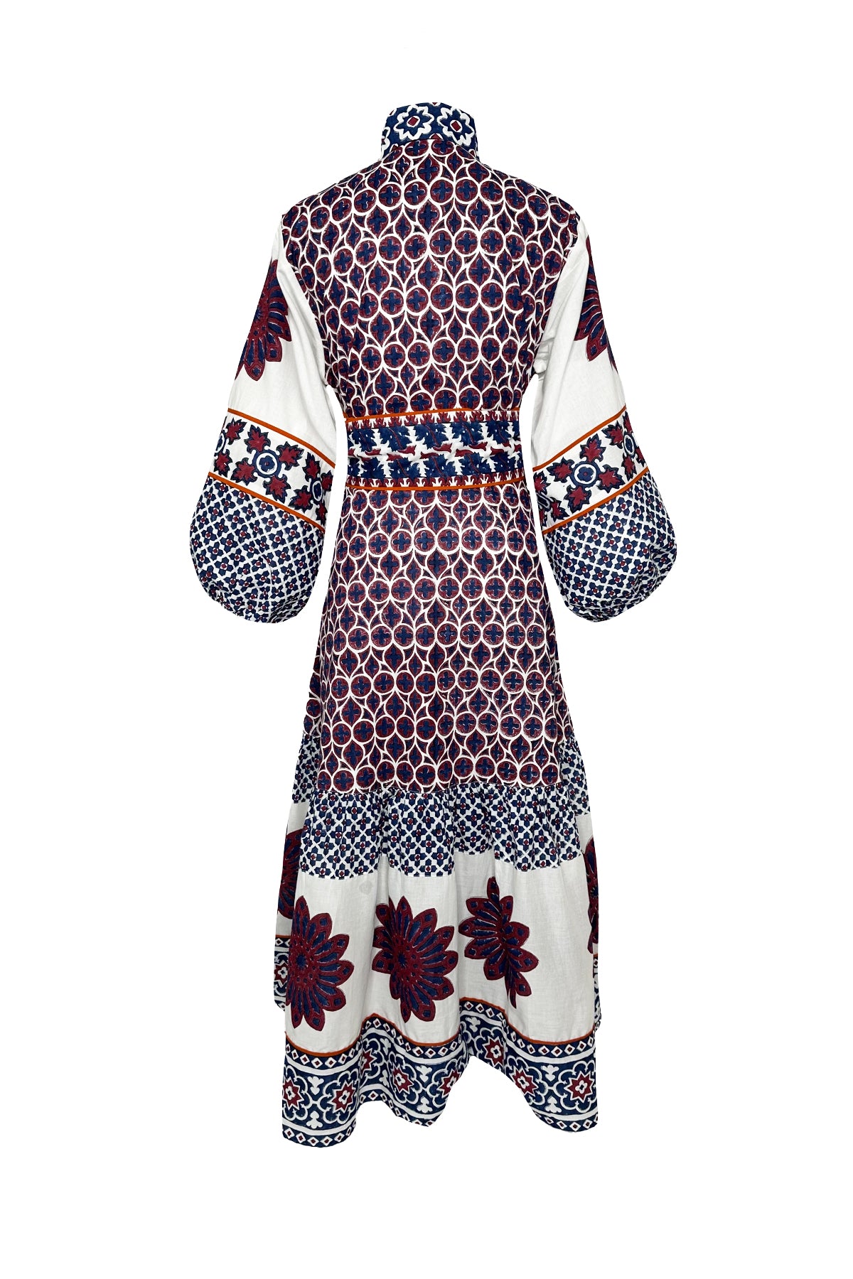 SUE SARTOR Flounce | Burgundy/Navy Piazza