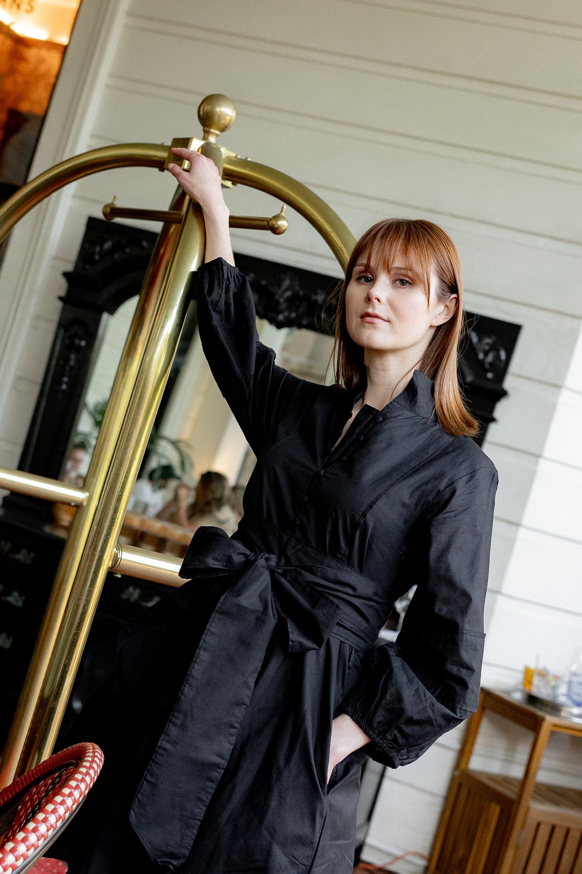 SUE SARTOR Flounce Shorty | Black Cotton Travel