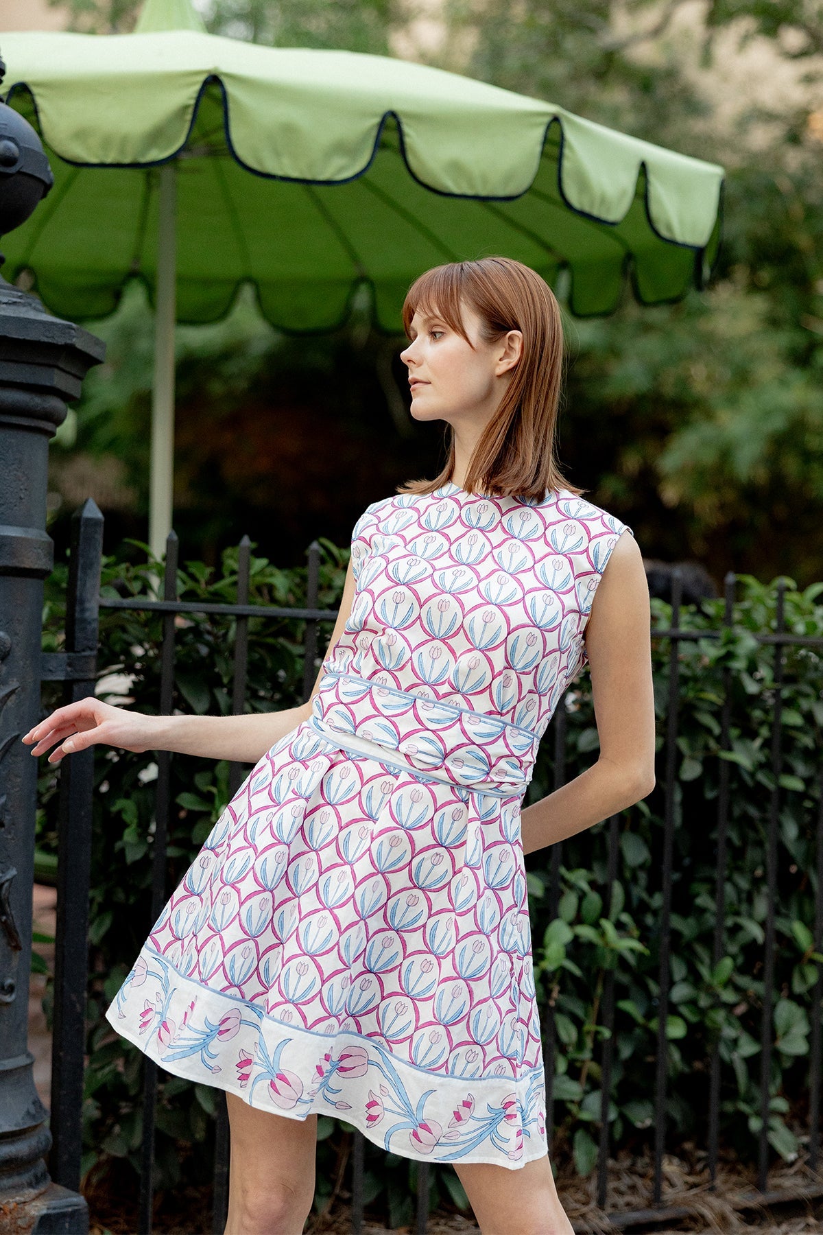 Tibi Mini Dress | Pale Pink/Sky Tulip