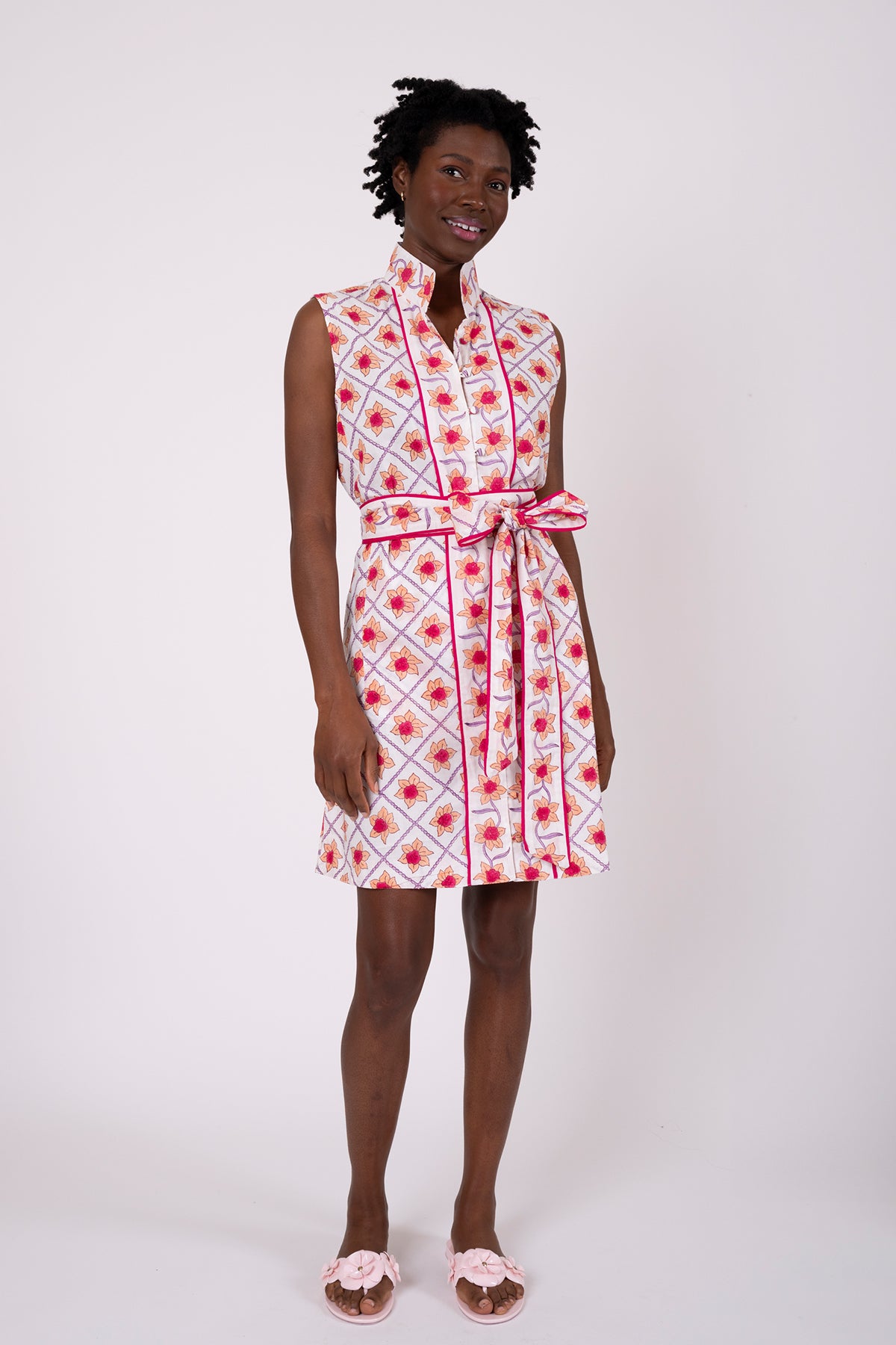 Sleeveless Marrakech Mini | Fuchsia/Apricot Daffodil