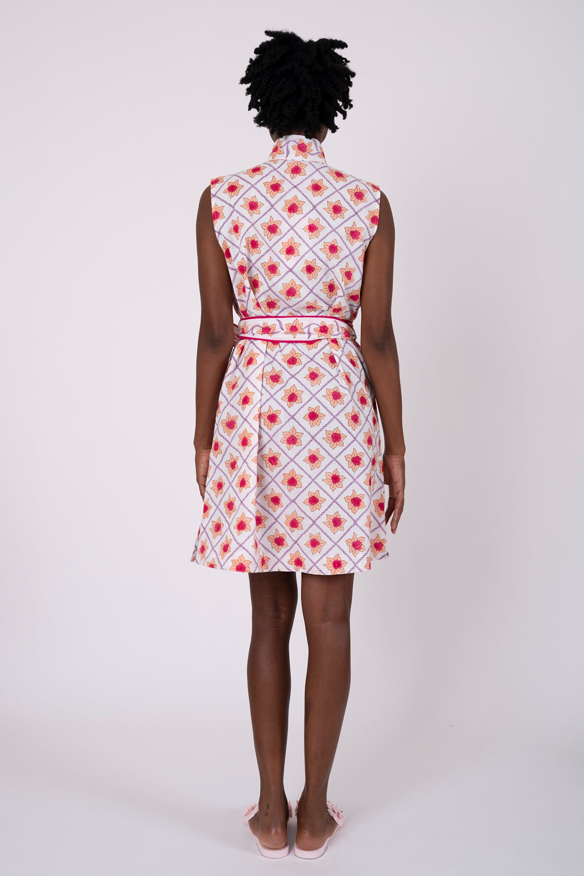 Sleeveless Marrakech Mini | Fuchsia/Apricot Daffodil
