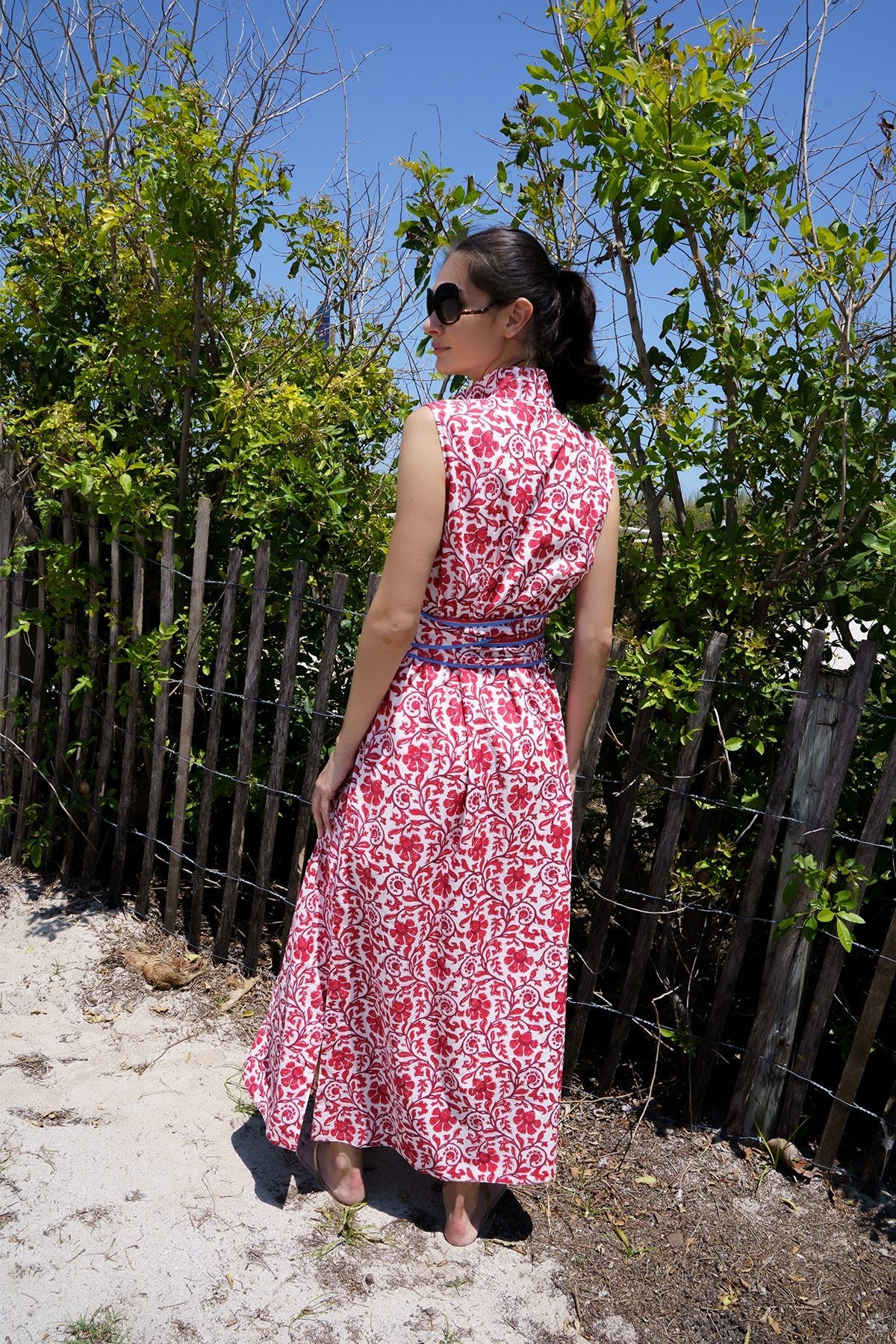 Sleeveless Marrakech Kaftan | Cherry Victorian Frieze