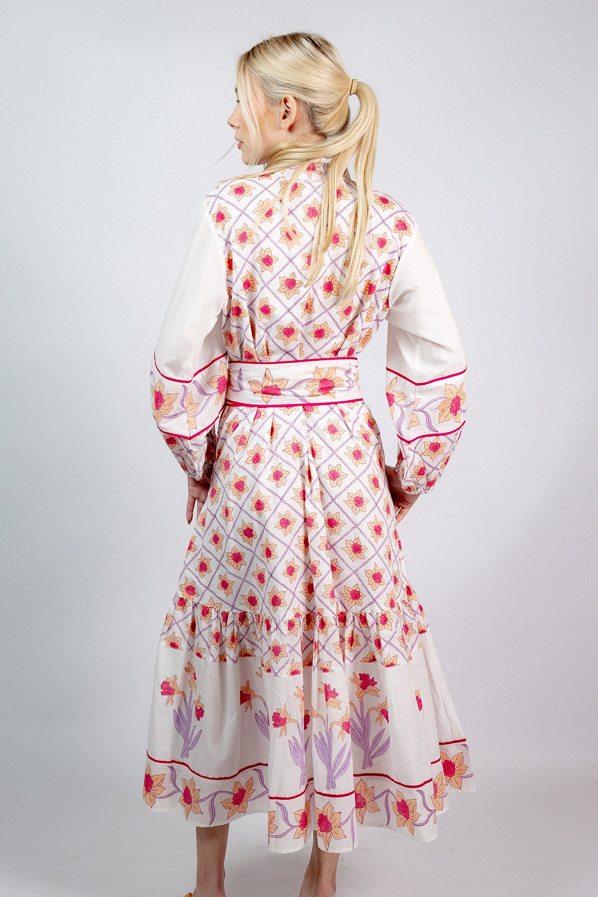 SUE SARTOR Flounce | Fuchsia/Apricot Daffodil