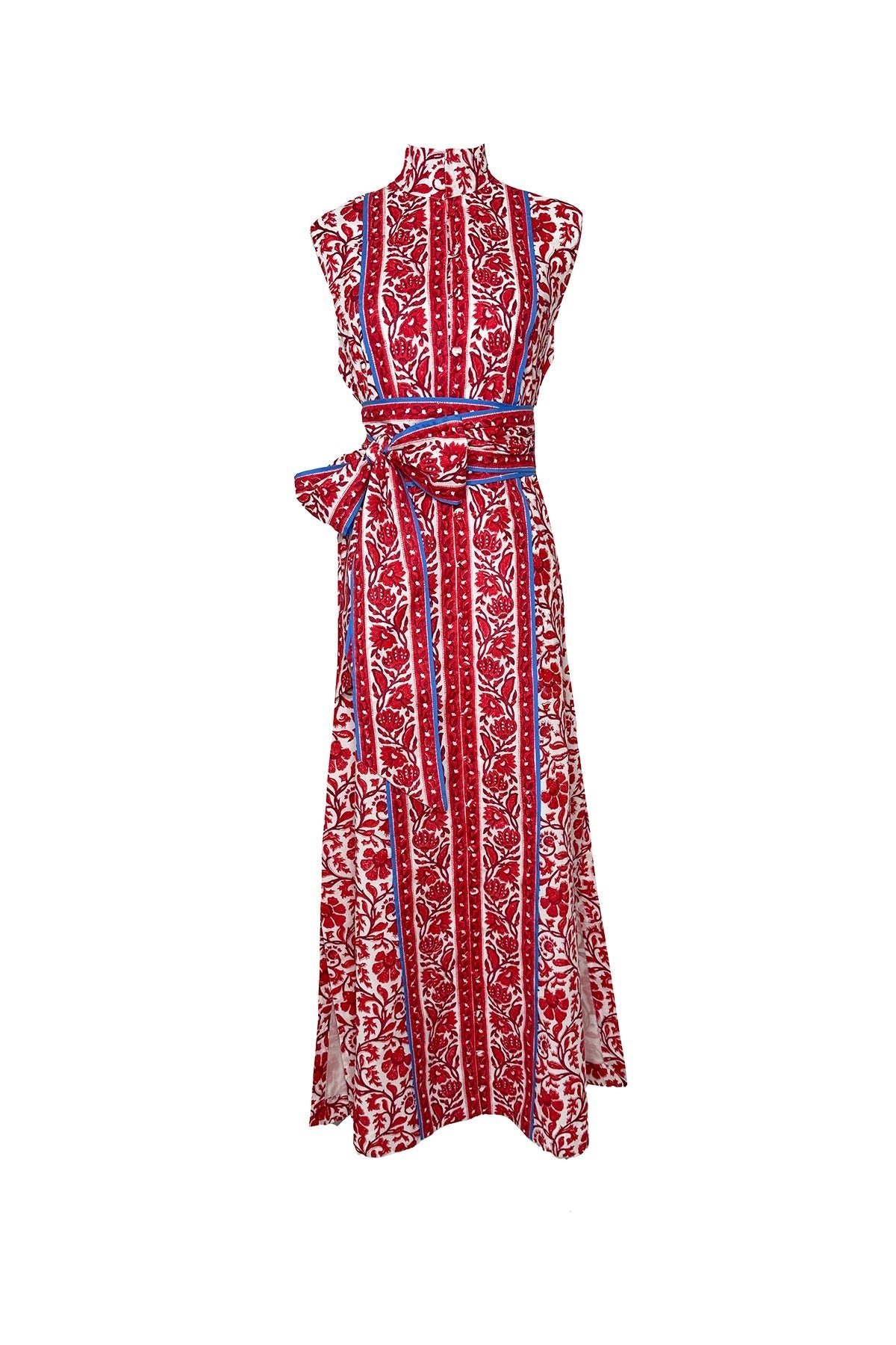 Sleeveless Marrakech Kaftan | Cherry Victorian Frieze