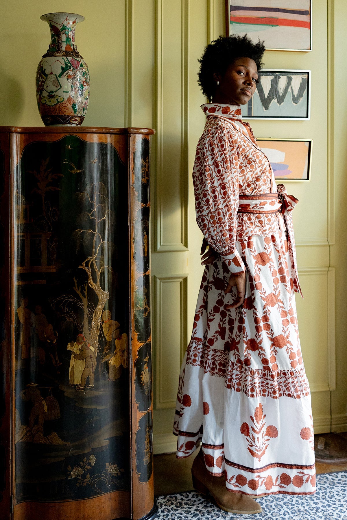 SUE SARTOR Flounce Skirt | Terracotta SUE SARTOR Marigold