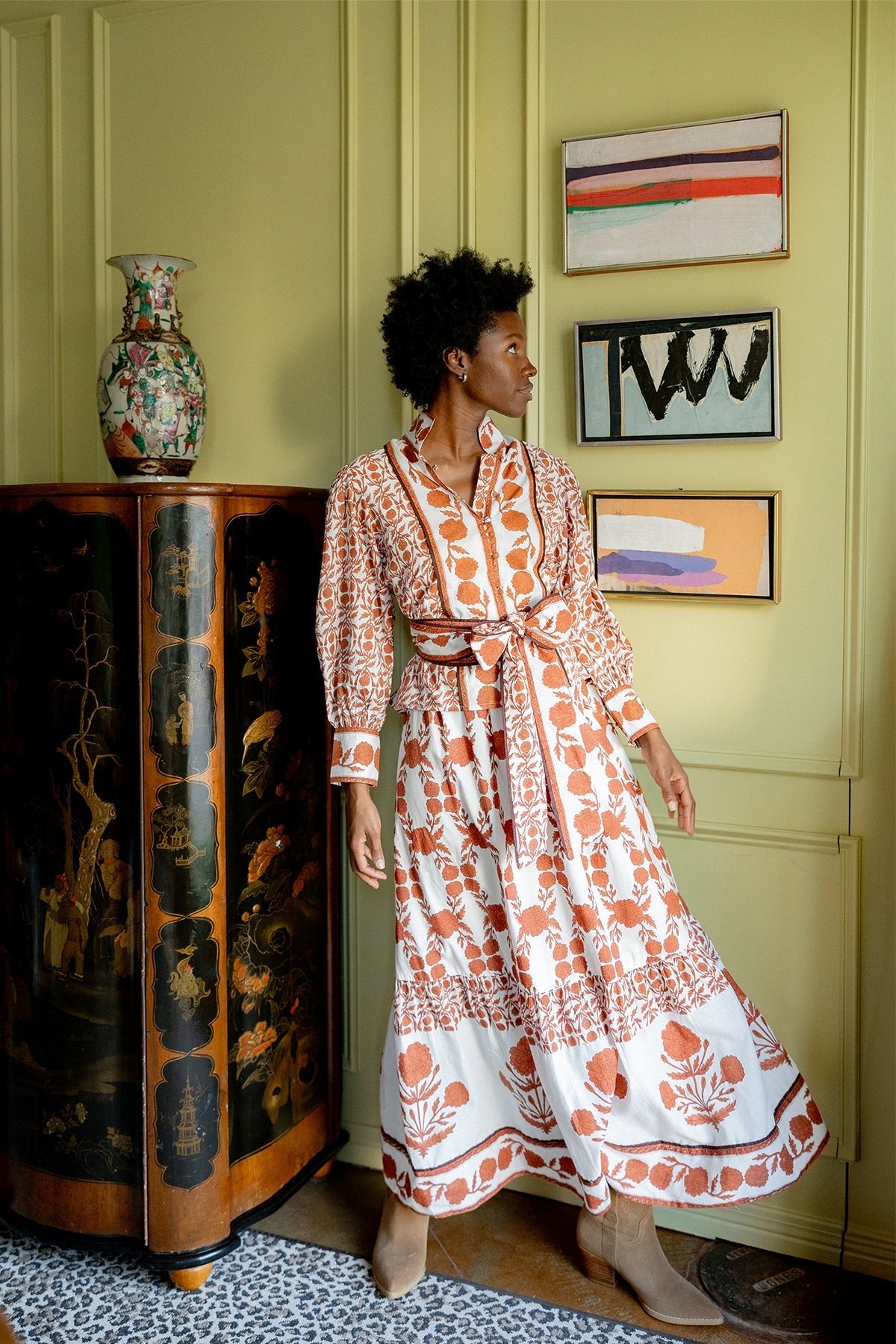 Boxy Balloon Sleeve Top | Terracotta SUE SARTOR Marigold