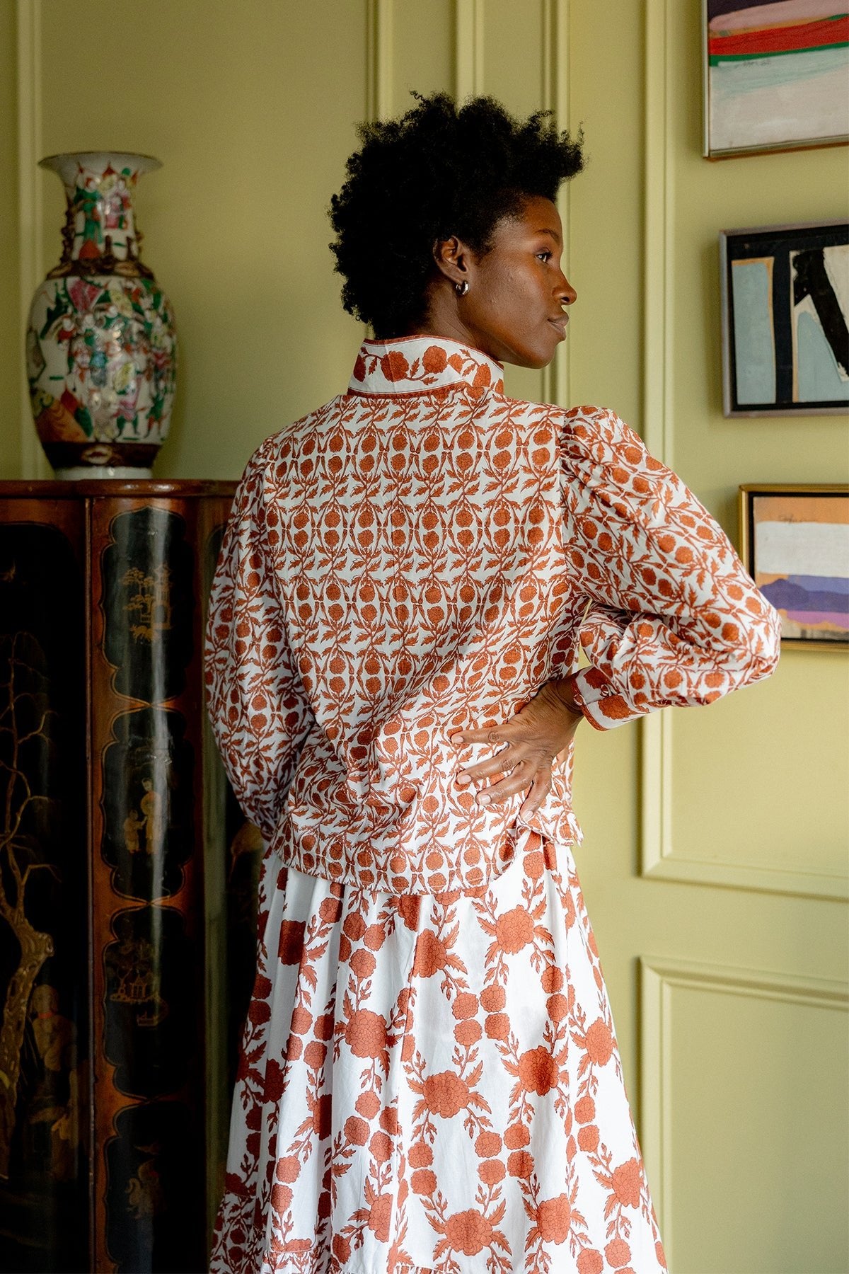 Boxy Balloon Sleeve Top | Terracotta SUE SARTOR Marigold