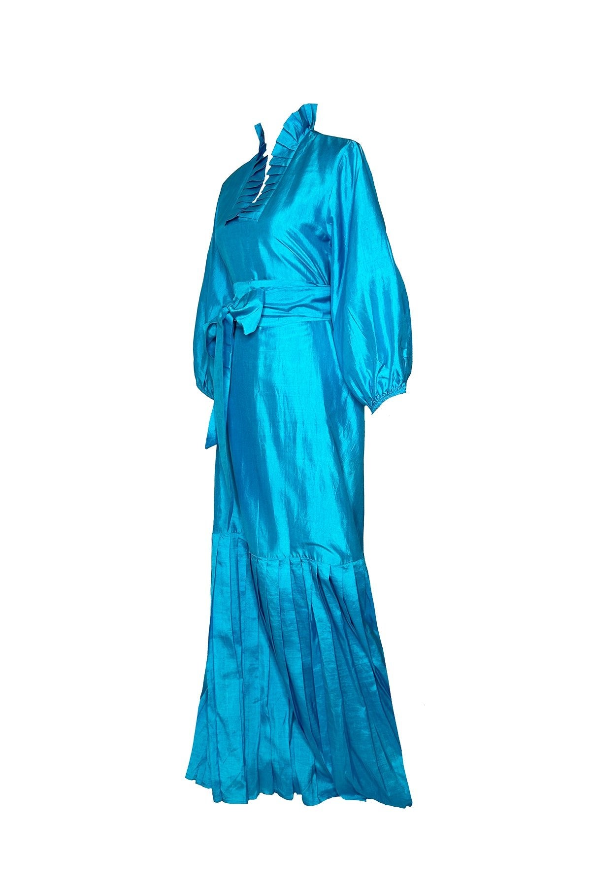 Sue Sartor Plissé Volant™️ Maxi | Taffetas de soie brute brume