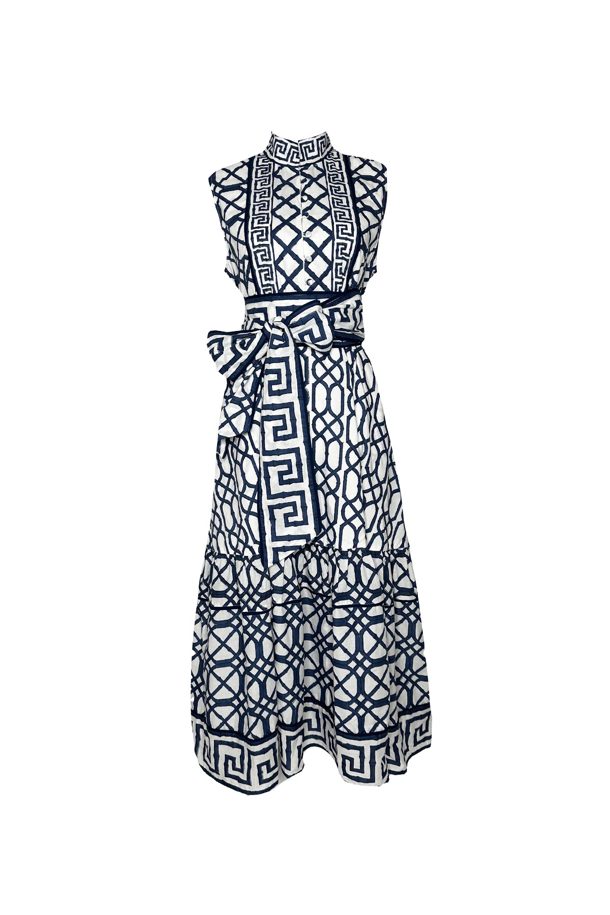 Sleeveless SUE SARTOR Flounce | Navy Bamboo