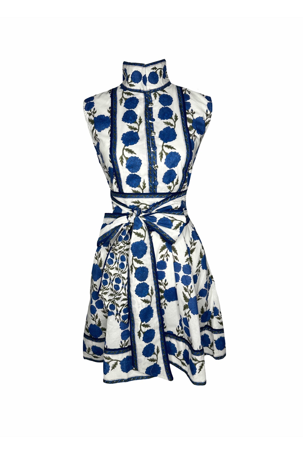 Sleeveless SUE SARTOR Flounce Mini | French Blue SUE SARTOR Marigold