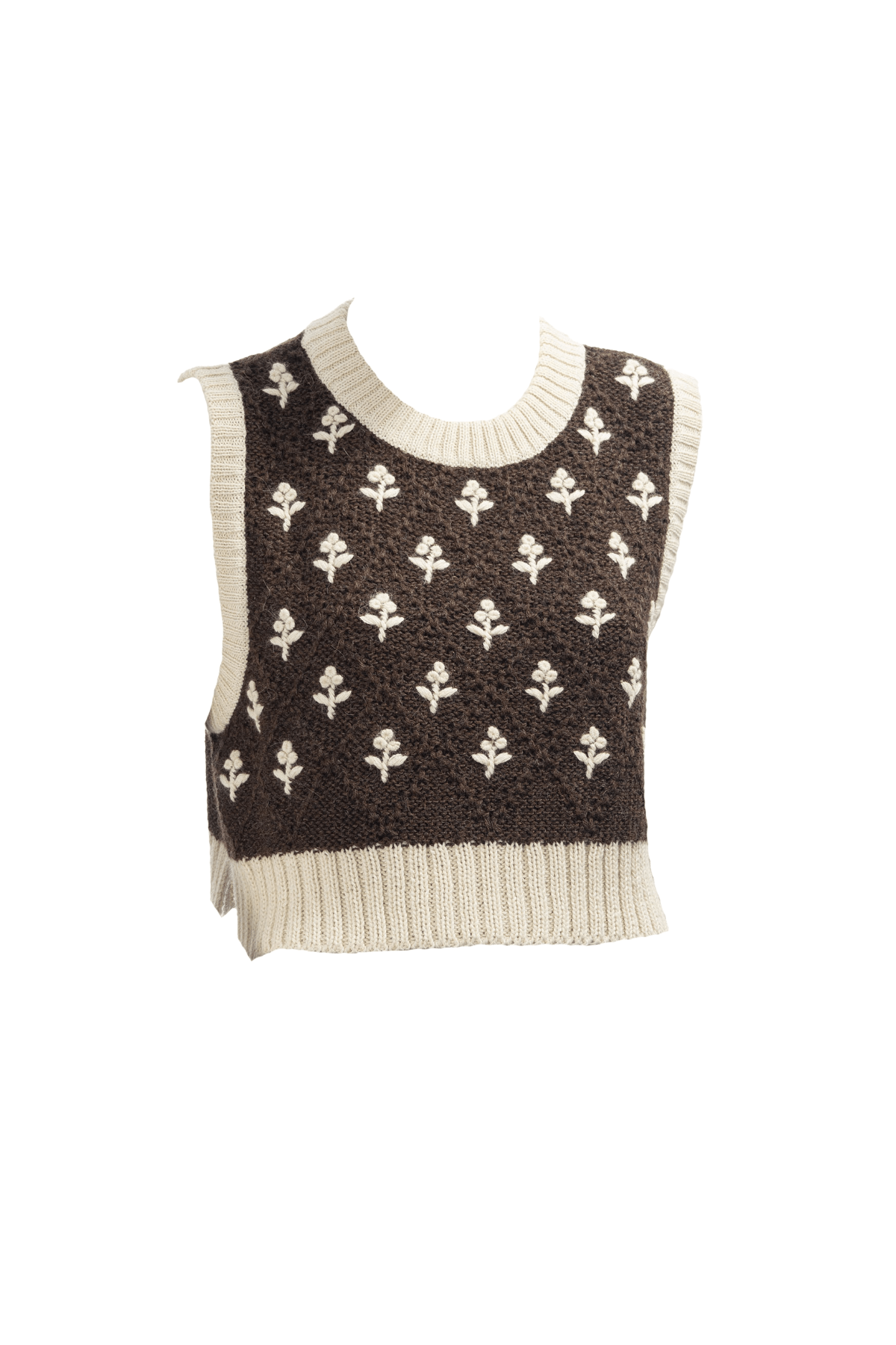 Boxy Vest | Chocolate/Ivory Trellis