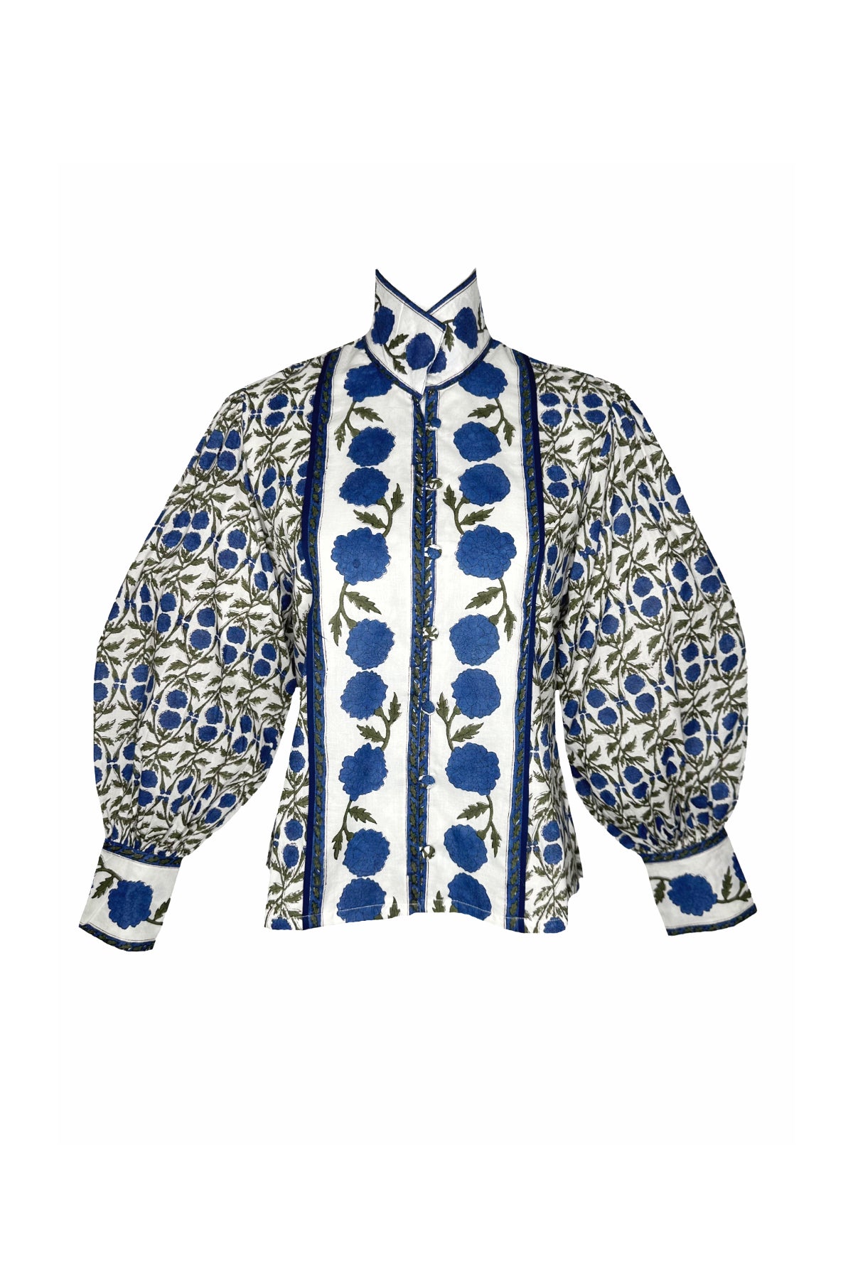 Boxy Balloon Sleeve Top | French Blue SUE SARTOR Marigold
