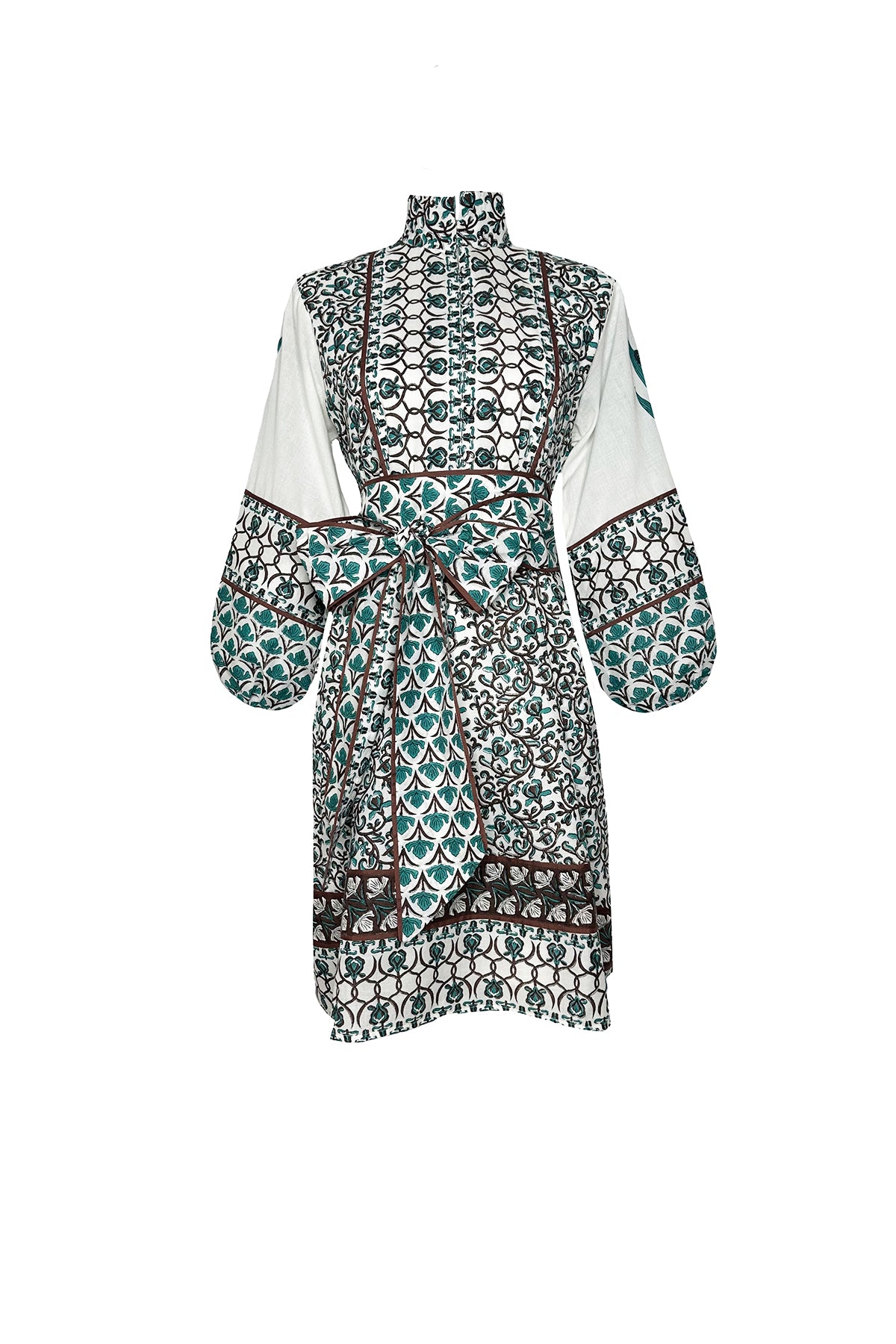 SUE SARTOR Flounce Shorty | Verdigris/Espresso Iris