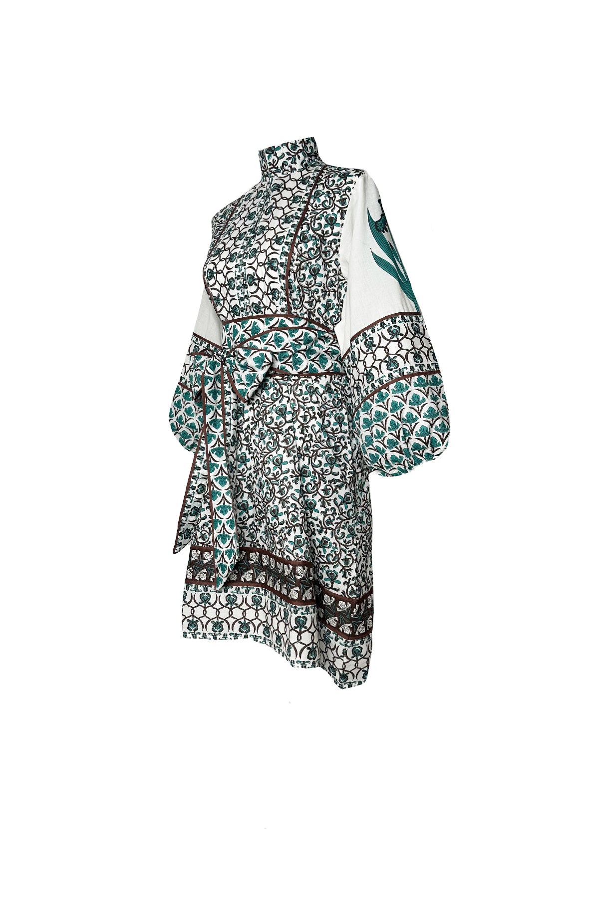 SUE SARTOR Flounce Shorty | Verdigris/Espresso Iris