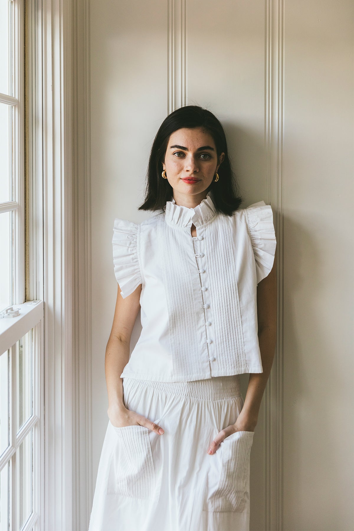 Fairfield Top | White Poplin
