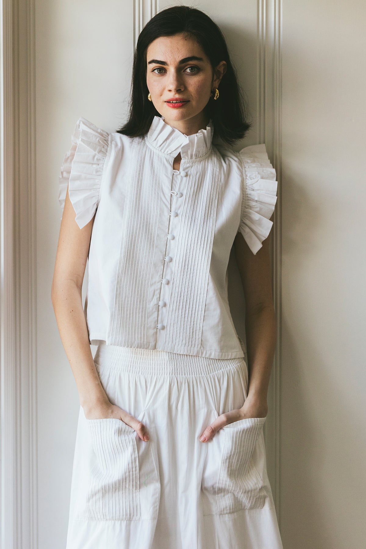 Fairfield Top | White Poplin