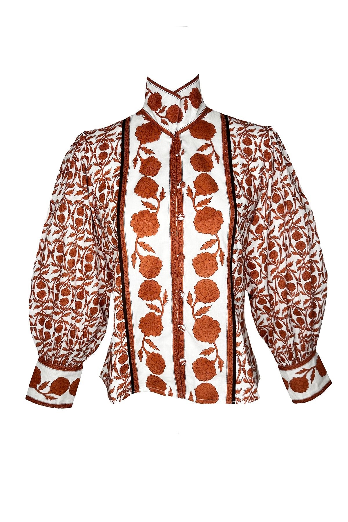 Boxy Balloon Sleeve Top | Terracotta SUE SARTOR Marigold