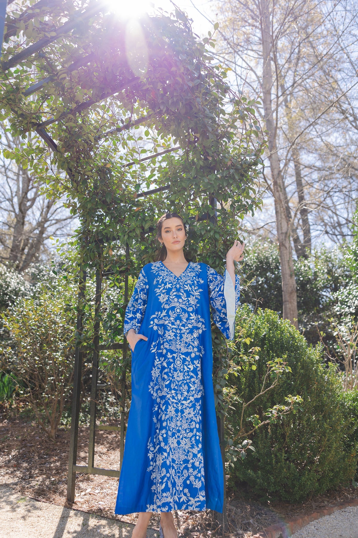 SS Kaftan | Cobalt Blue/Sky Blue Silk