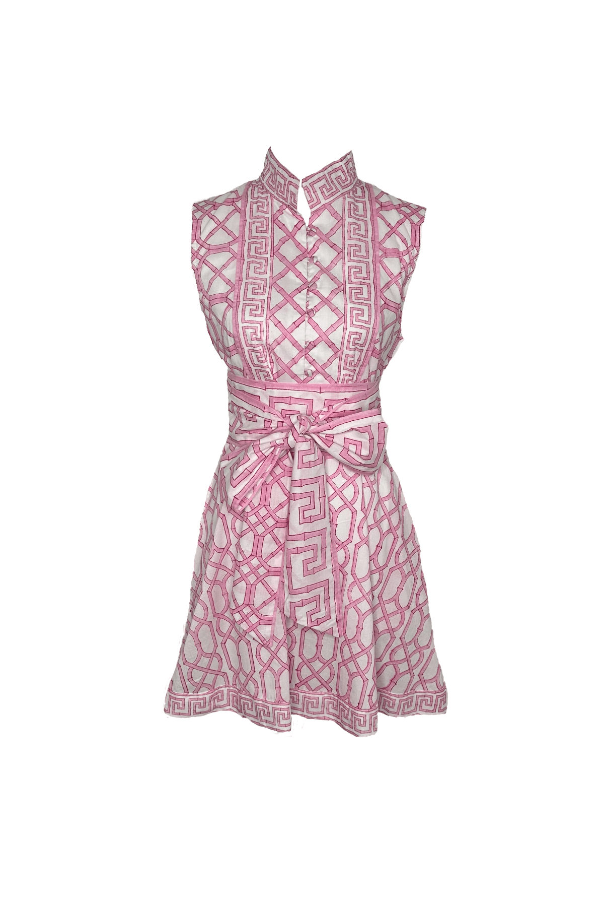 Sleeveless SUE SARTOR Flounce Mini | Hibiscus Bamboo