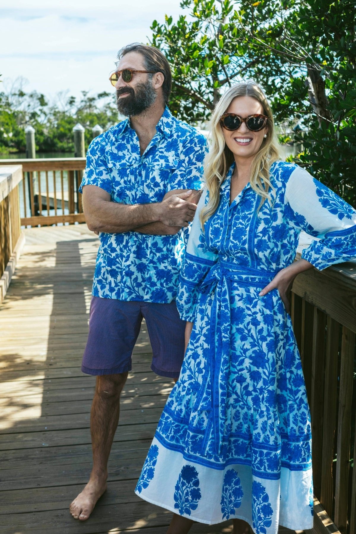 SS Cabana Shirt | Capri Blue Vintage Lily