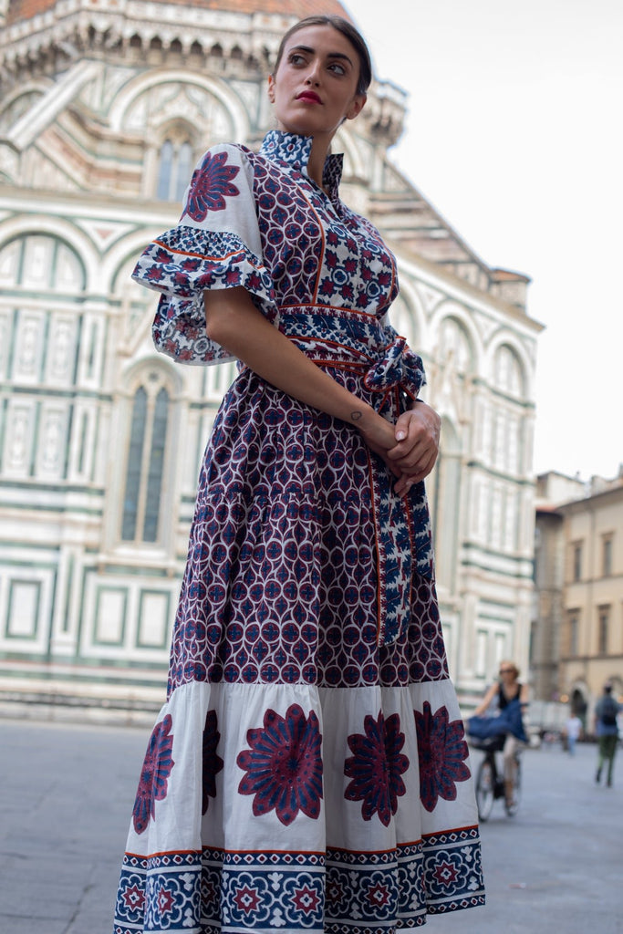 Hamilton Kaftan | Burgundy/Navy Piazza