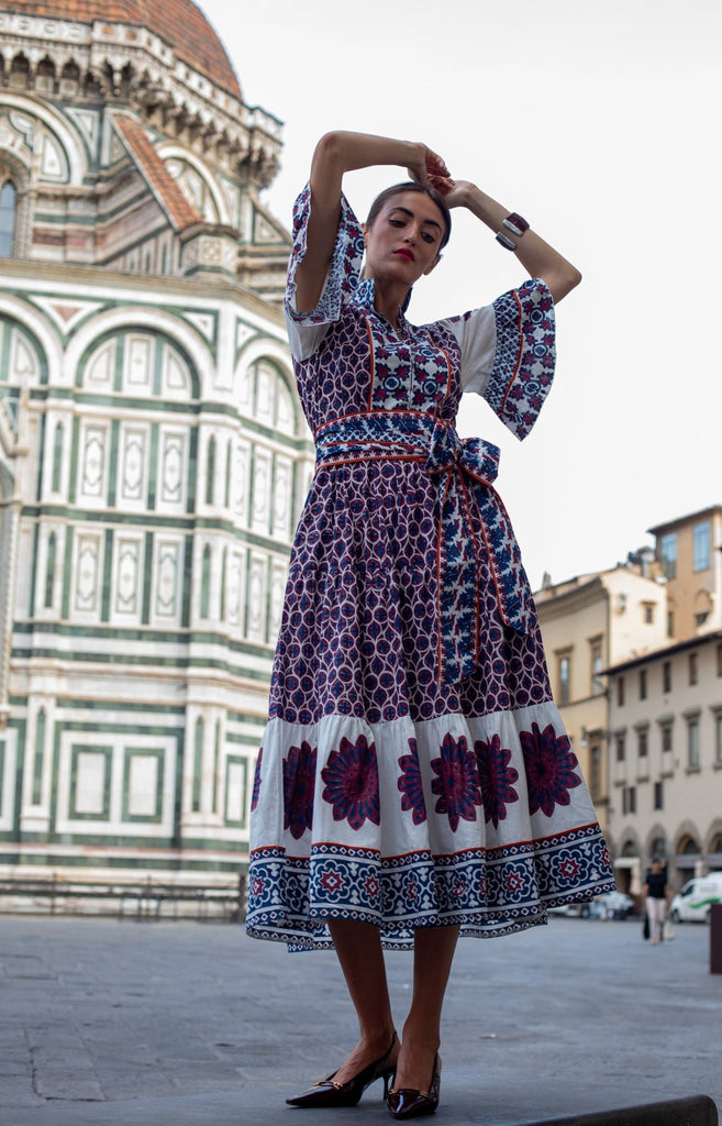 Hamilton Kaftan | Burgundy/Navy Piazza