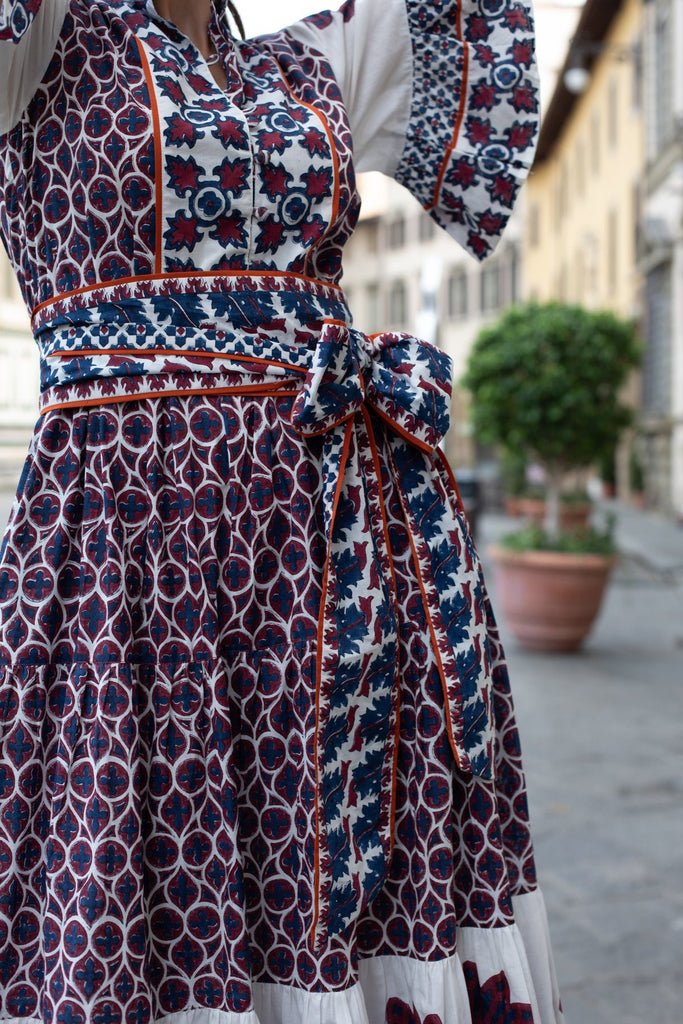 Hamilton Kaftan | Burgundy/Navy Piazza